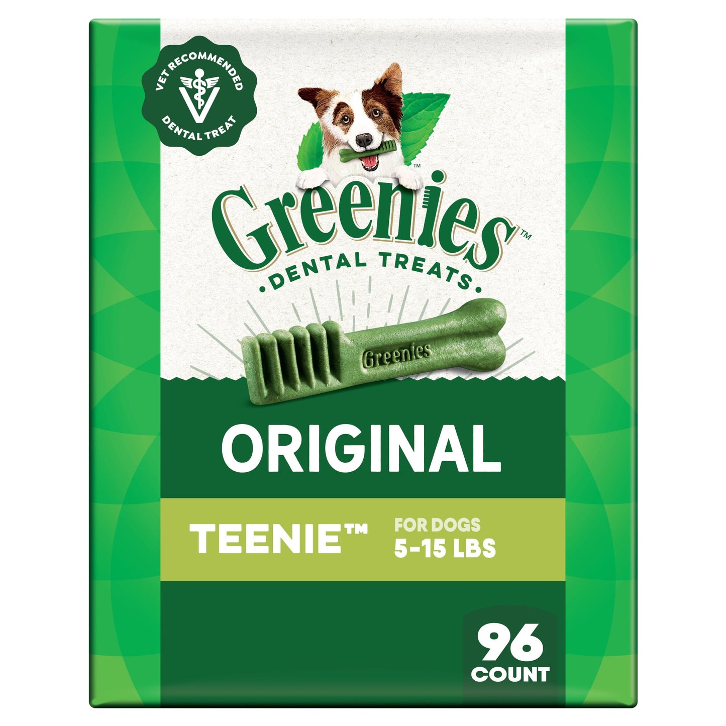 Greenies Veterinarian-Recommended Natural Dental Dog Treats Regular Size, Original Flavor, 36 oz. Pack, 130 Count