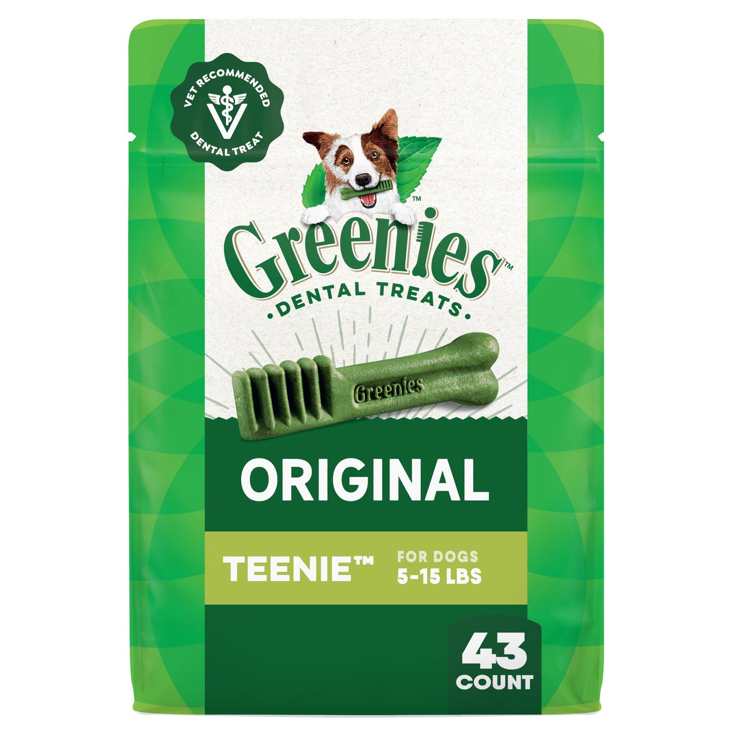 Greenies Veterinarian-Recommended Natural Dental Dog Treats Regular Size, Original Flavor, 36 oz. Pack, 130 Count