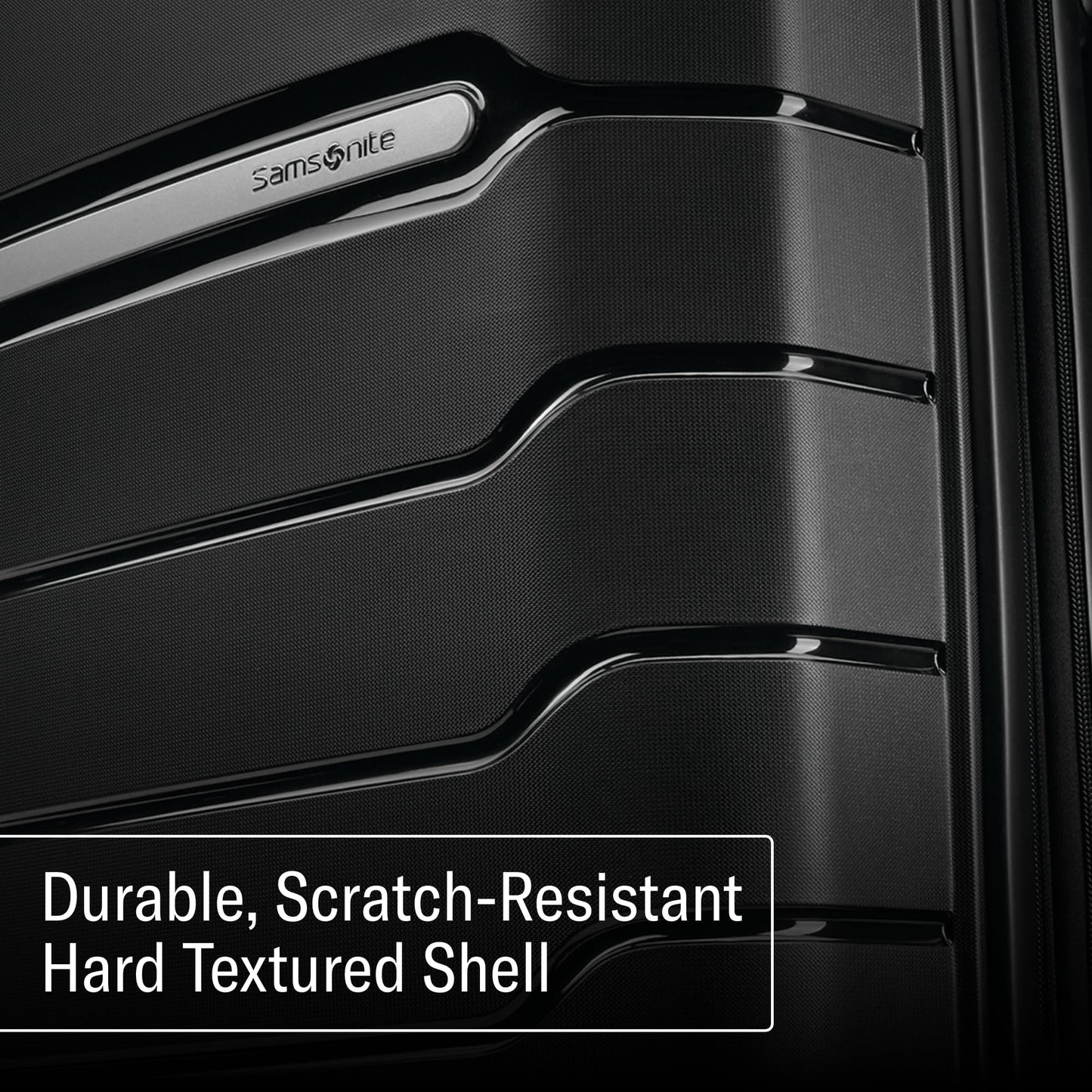 Samsonite Freeform Hardside Carry-On Luggage with Spinner Wheels - Hardshell Suitcase - TSA, Airline-Approved - Expandable Hard Shell, Smooth Rolling Wheels for Lightweight Travel – Black