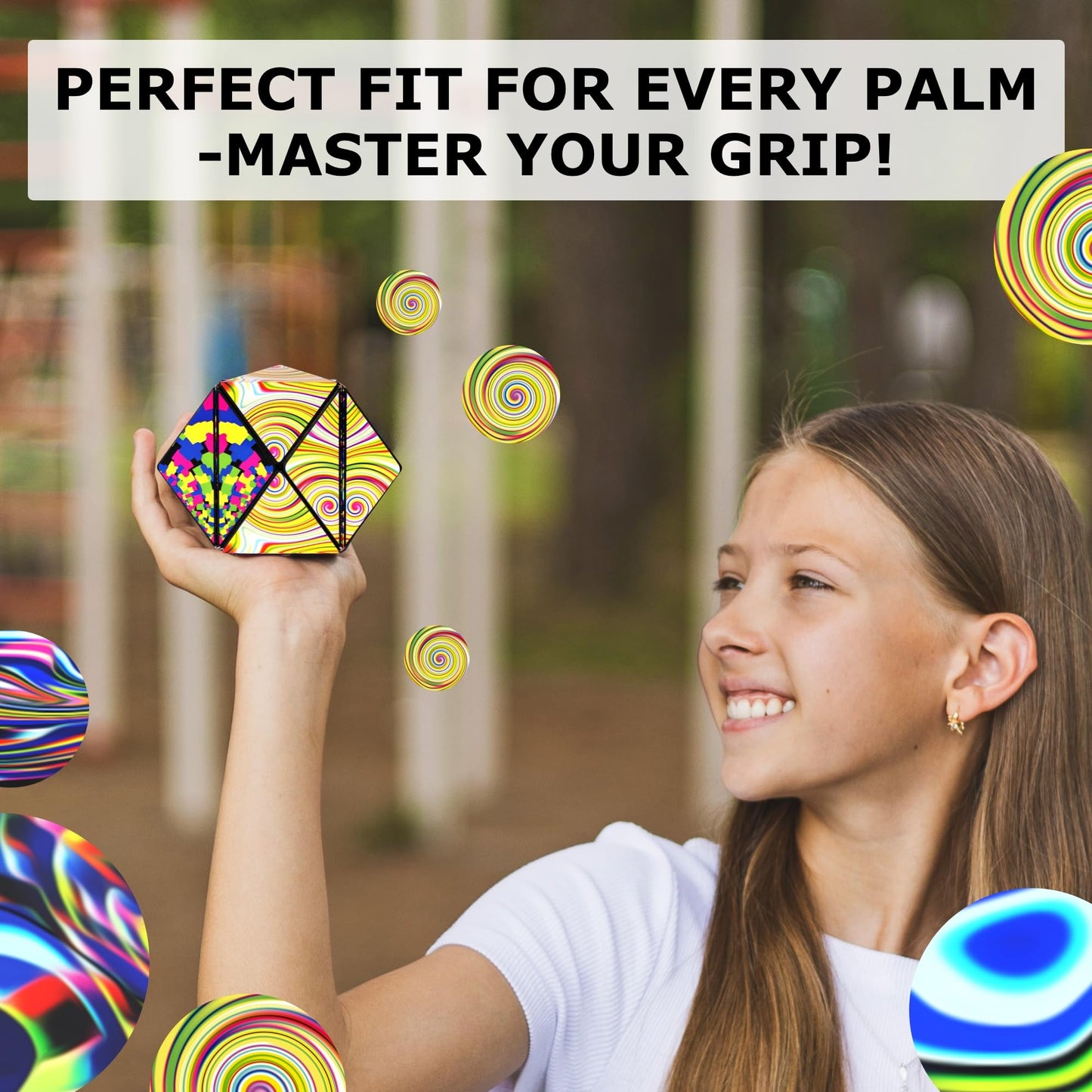 SHASHIBO Shape Shifting Box - Award-Winning Fidget Toy w/ 36 Rare Earth Magnets - Fidget Cube Transforms Into Over 70 Shapes, Sensory Toy Gift for Kids, Teens, and Adults (Vapor)