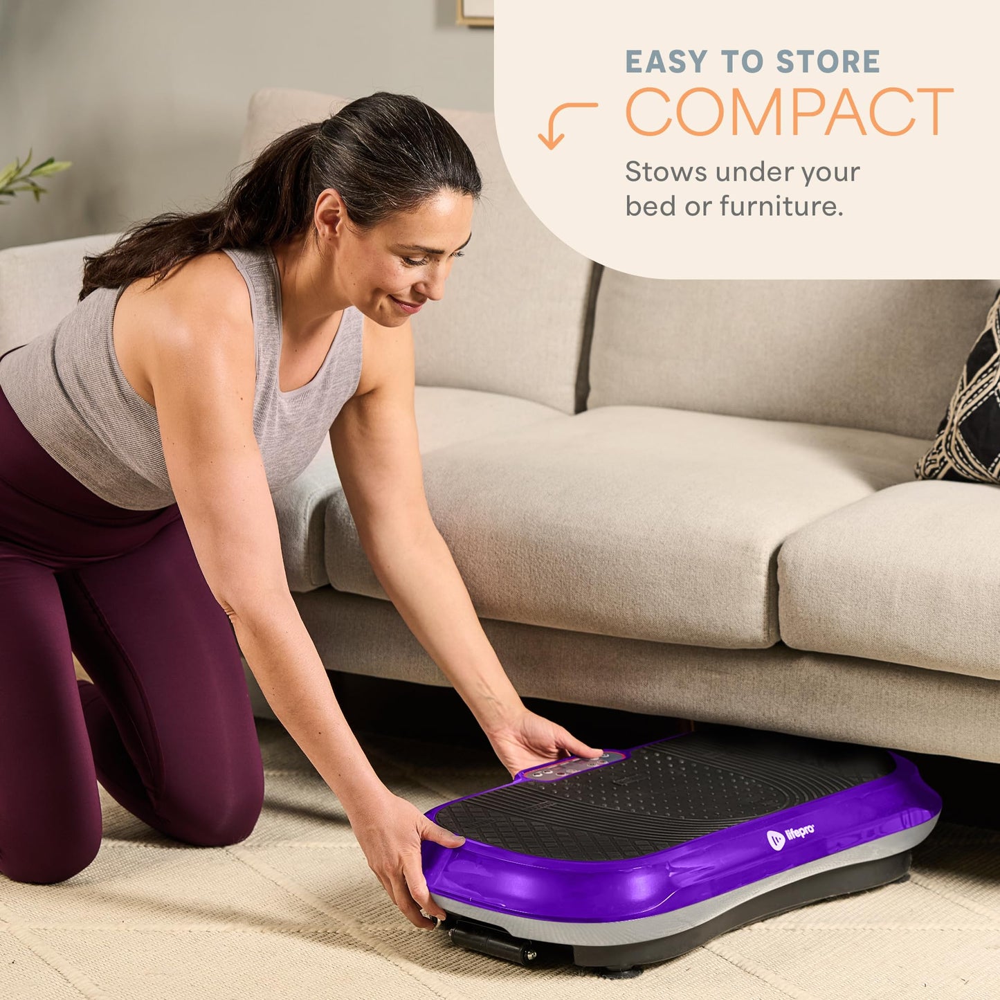 Lifepro Waver Vibration Plate Exercise Machine for Lymphatic Drainage, Muscle Activation, Full-Body Workout Vibrating Platform with Loop Bands, Fitness Equipment for Strength Toning & Fat Loss