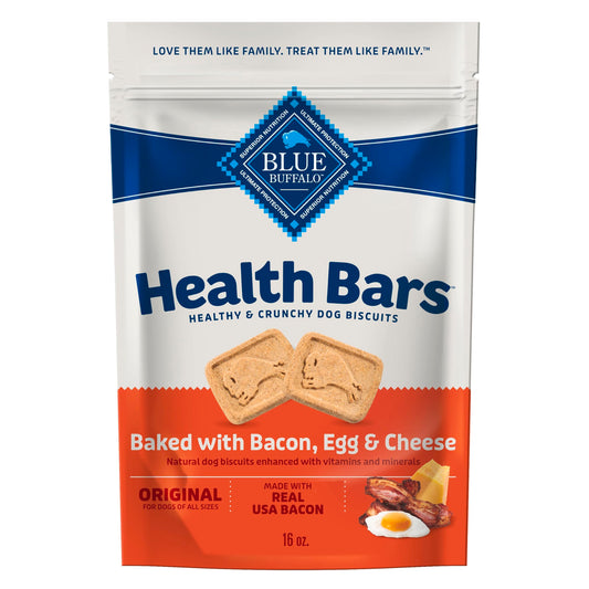 Blue Buffalo Health Bars Crunchy Dog Biscuits, Oven-Baked With Natural Ingredients, Pumpkin & Cinnamon, 16-oz Bag