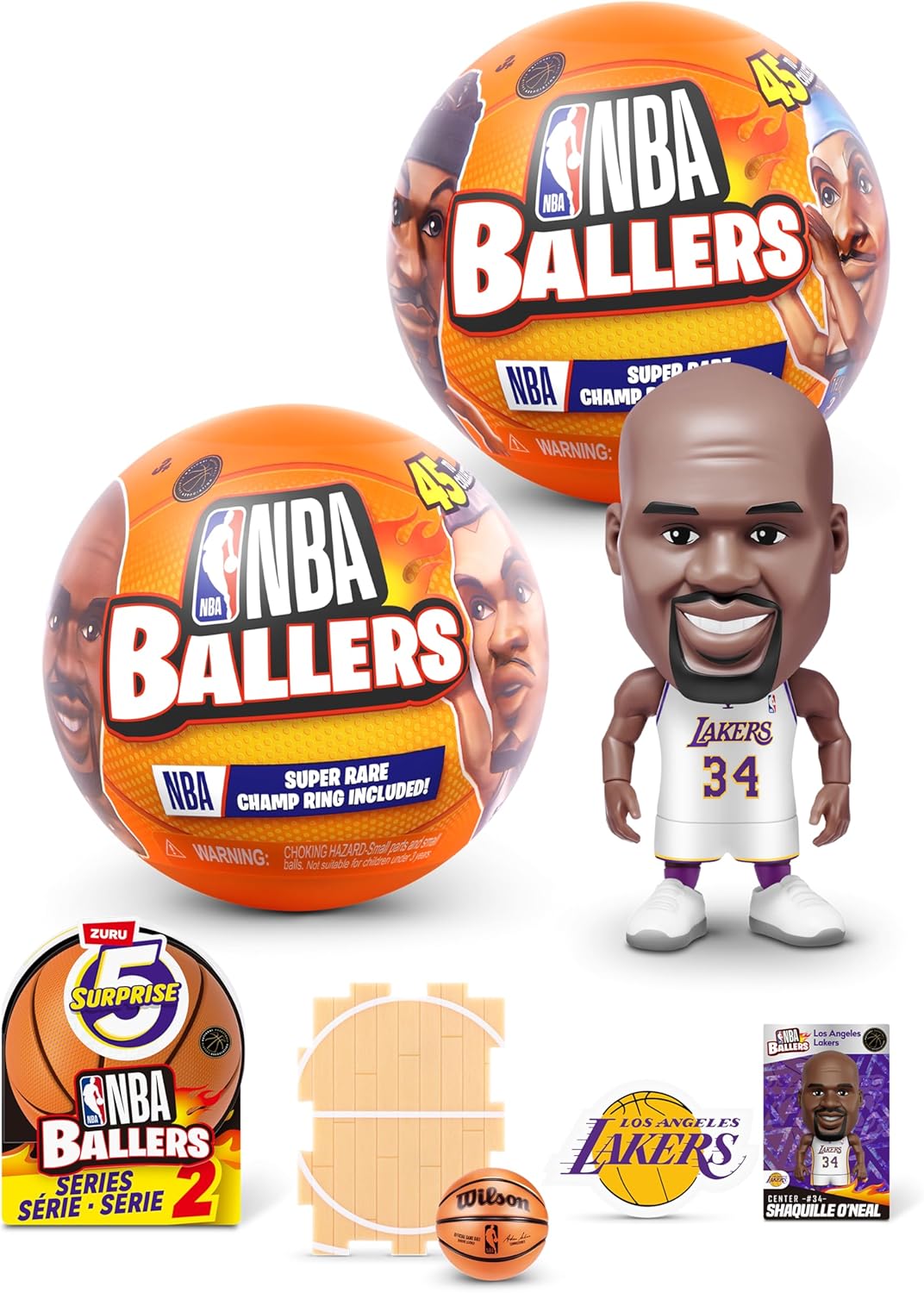 5 Surprise NBA Ballers Series 2 by ZURU, Licensed NBA Collectible, Surprise Unboxing Basketball Collectible Sports Toy for Boys, Ages 3 and up (2 Capsules)