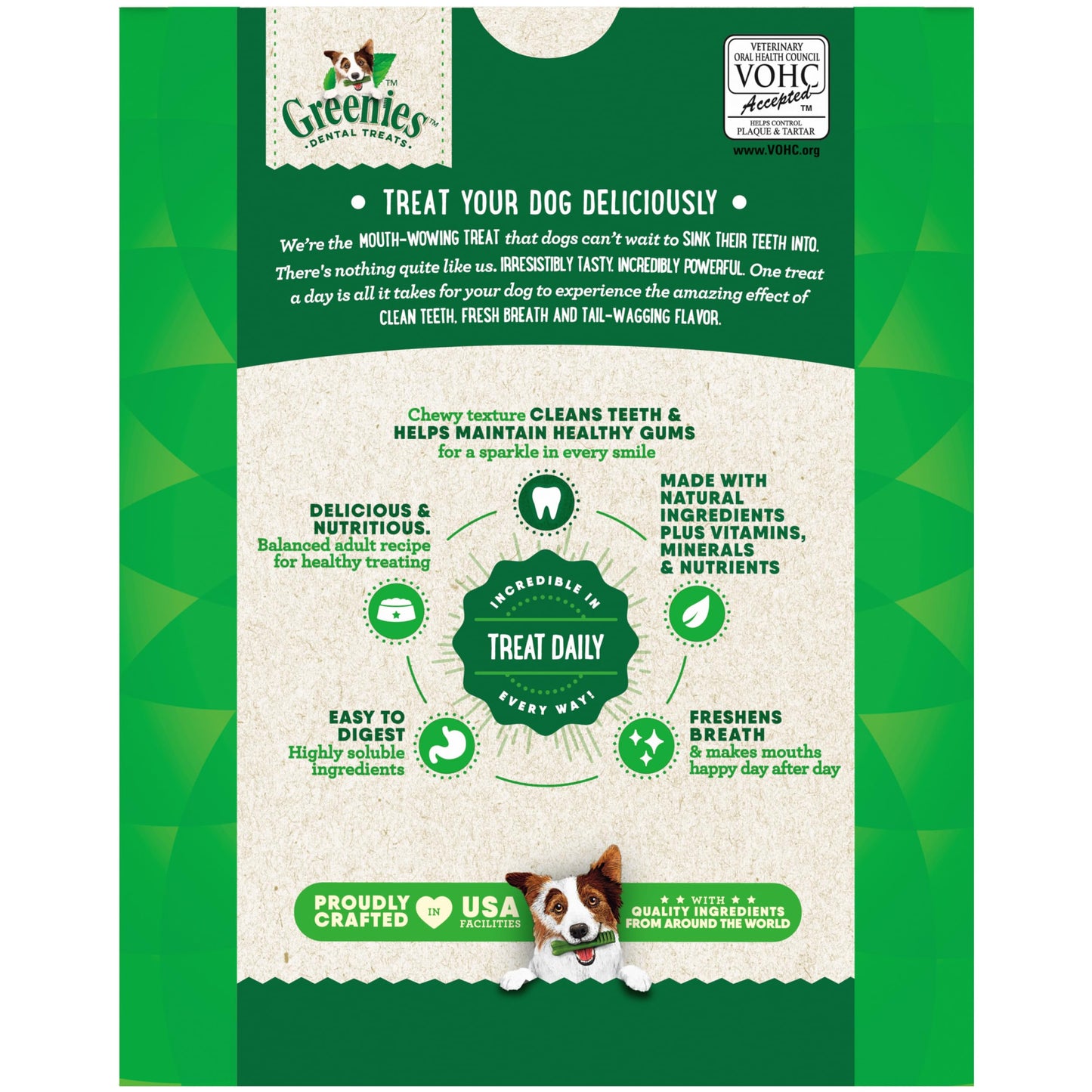 Greenies Veterinarian-Recommended Natural Dental Dog Treats Regular Size, Original Flavor, 36 oz. Pack, 130 Count