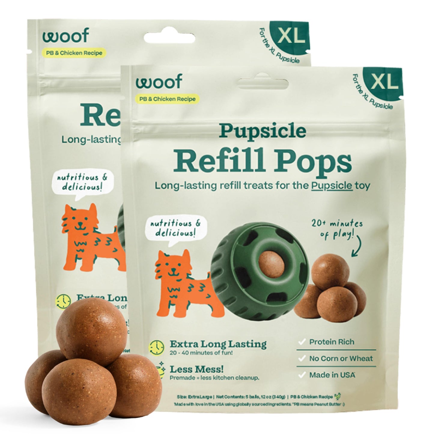 Woof Pupsicle Pops - Premade Long Lasting Dog Pupsicle Pop Treats