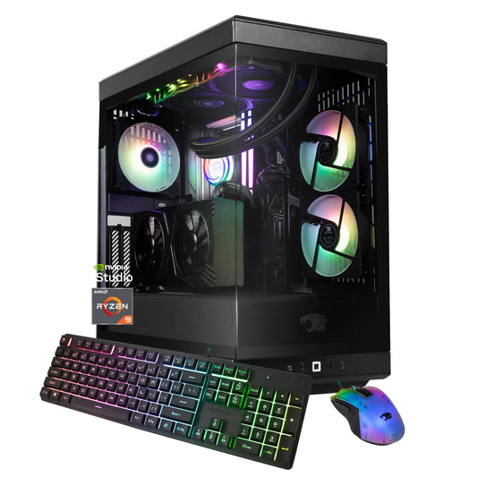 iBUYPOWER Y40 PRO Black Gaming PC Desktop Computer AMD Ryzen 9 7900X CPU, NVIDIA GeForce RTX 5070Ti 16GB GPU, 32GB DDR5 RGB 5200MHz RAM, 2TB NVMe SSD, Windows 11 Home, Keyboard, Mouse - Y40BA9N57T01