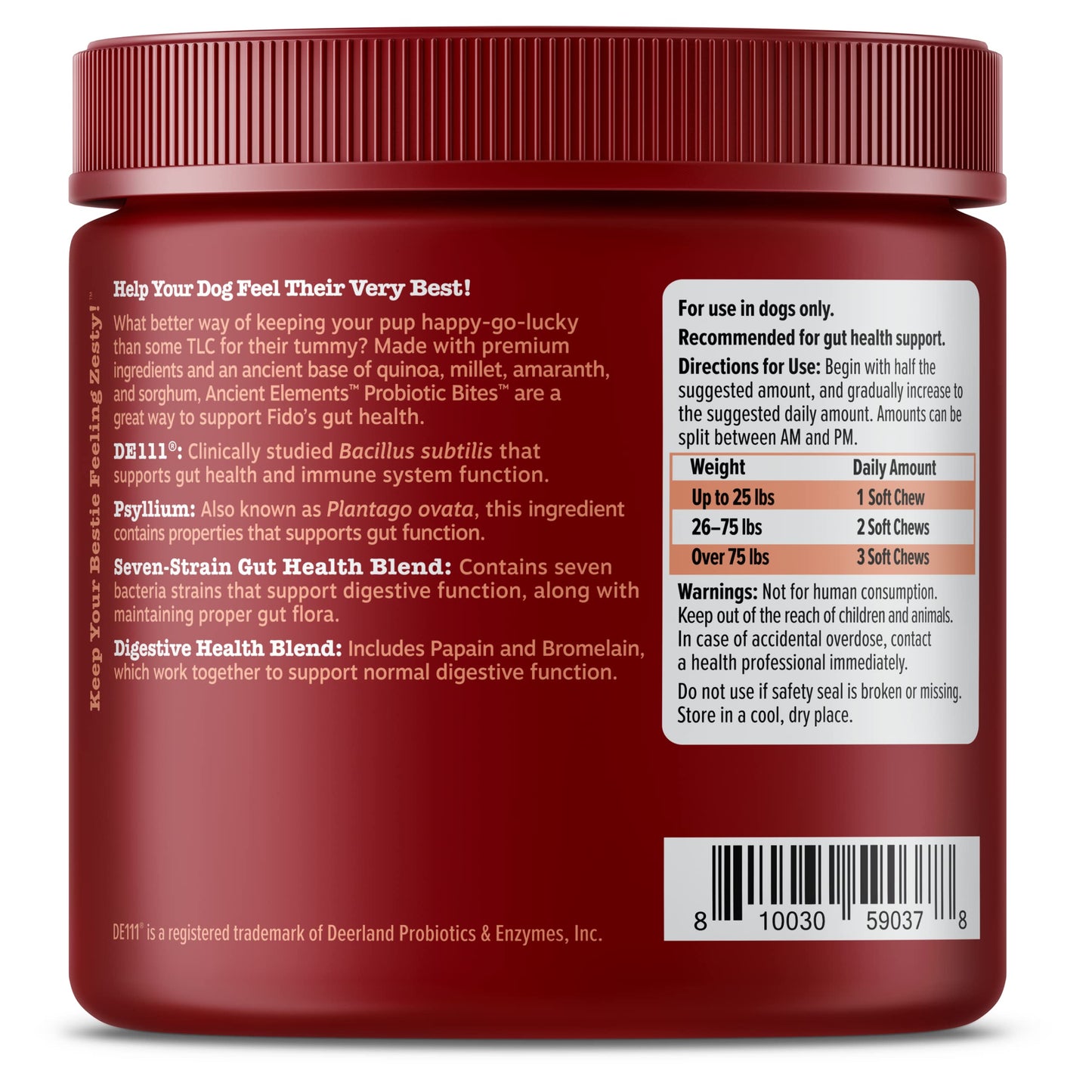 Zesty Paws Probiotics for Dogs - Digestive Enzymes for Gut Flora, Digestive Health, Diarrhea & Bowel Support - Clinically Studied DE111 - Dog Supplement Soft Chew for Pet Immune System - Pumpkin
