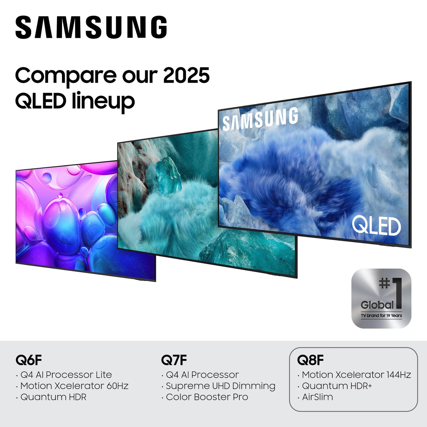 Samsung 65-Inch Class QLED Q8F 4K UHD Smart TV (2025 Model) Q4 AI Processor, 100% Color Volume with Quantum Dot, AirSlim Design, Endless Free Content, Samsung Vision AI, Alexa Built-in
