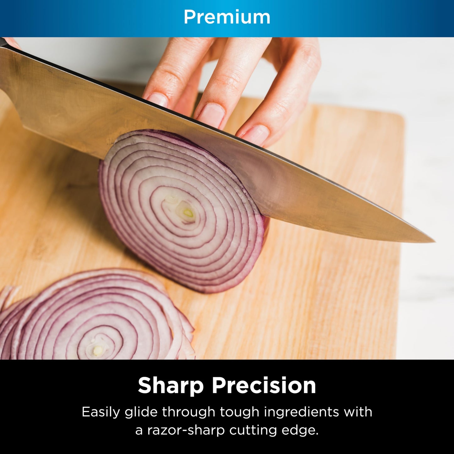 Ninja Knife Set, Knife Sharpener, Knife Block Set, Stainless Steel Knives, 14 Piece Set, Steak Knives, Chef Knives and More, Foodi NeverDull, Black, K32014