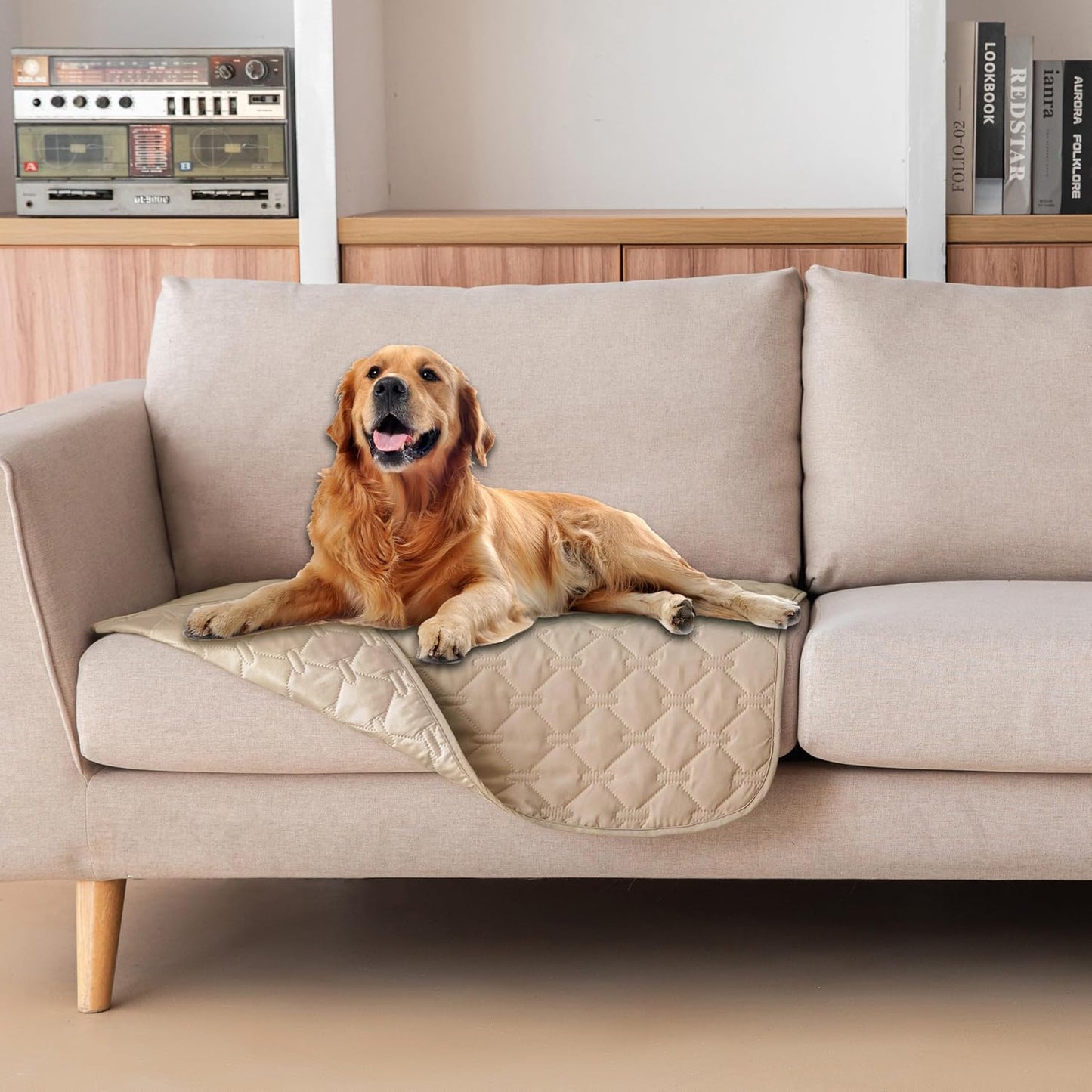 gogobunny 3X Stronger Waterproof Pet Blanket, Scratch Proof Furniture Protector for Dogs Cats, Reversible Cover 30x70 Inch, Dark Grey/Light Grey