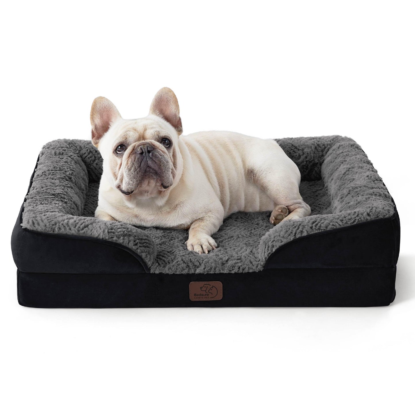 Bedsure Orthopedic Dog Beds Large Sized Dog - Washable Large Dog Cat Bed Waterproof, Comfort Dogs Couch Sofa with Washable Removable Cover, Pet Bed with Nonskid Bottom, Grey, 35"