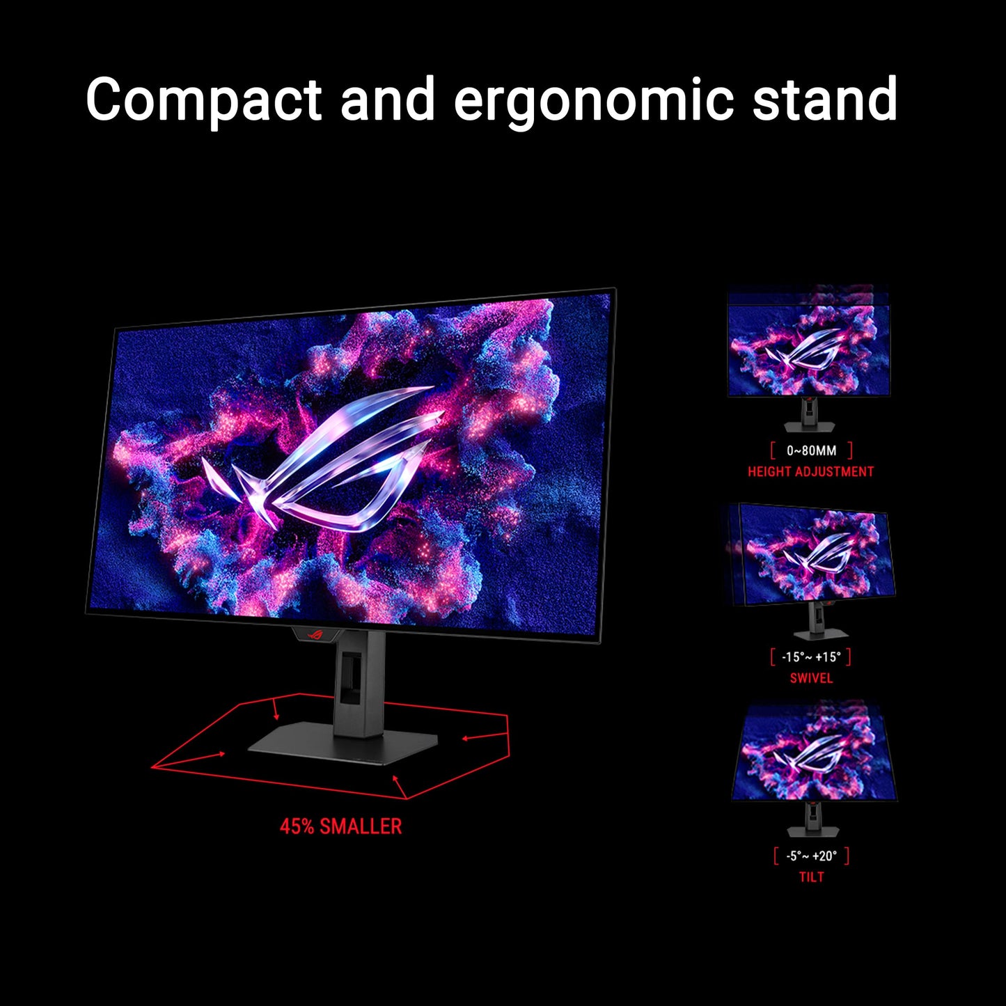ASUS ROG Strix 32” 4K OLED Gaming Monitor (XG32UCWG) - TrueBlack Glossy OLED, Dual Mode (4K@165Hz, FHD@330Hz), 0.03ms, G-SYNC Compatible, Neo Proximity Sensor, USB-C, HDMI 2.1, 3 yr Warranty