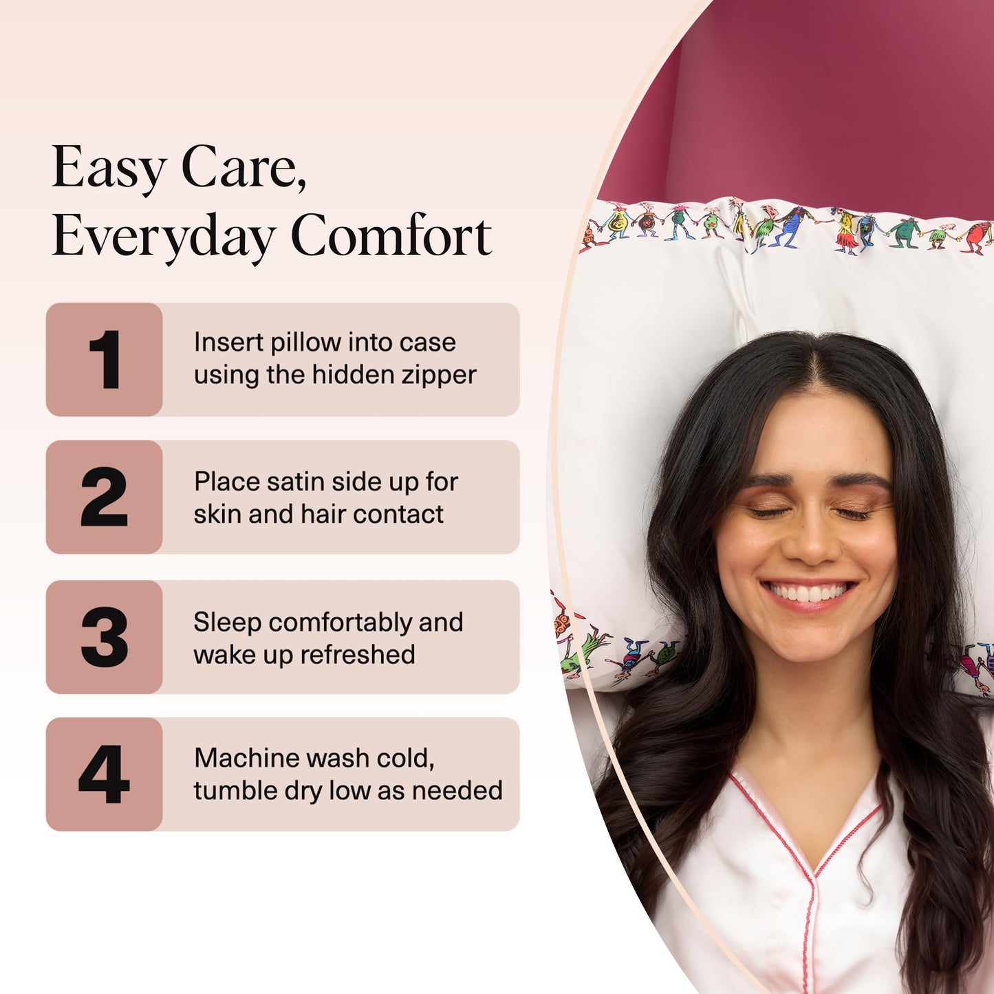 Kitsch x Elf North Pole - Satin Pillowcase with Zipper for Hair & Skin – Softer Than Silk, Cooling Pillow case, Wrinkle-Free, Machine Washable, Queen/Standard (19x26)