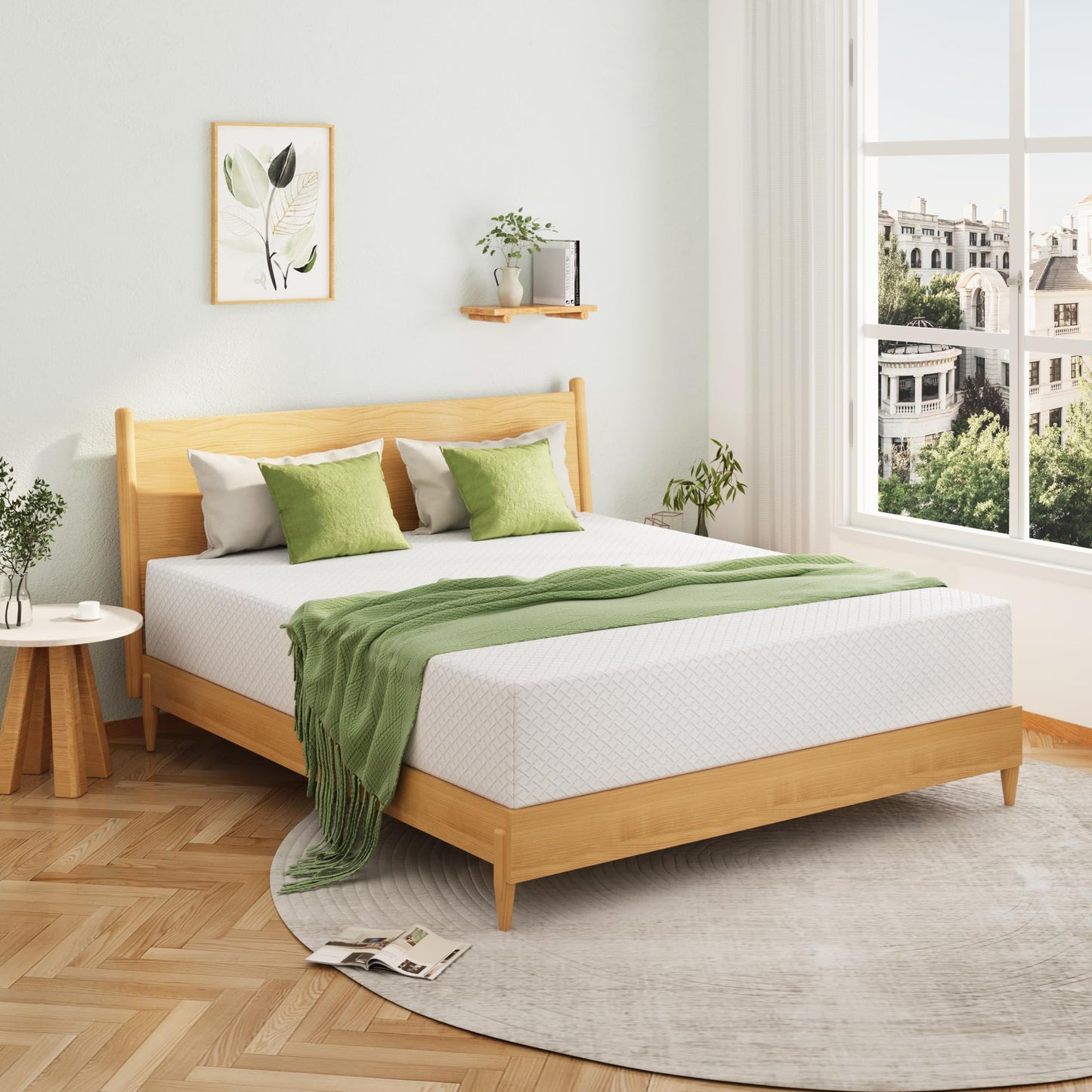 EGOHOME Full Size Memory Foam Mattress, 8 Inch Bed Mattress in A Box with Cooling Green Tea Gel, Pressure Relief with Medium Firm Support, CertiPUR-US Certified, 75''L x 54''W, ‎37.3 pounds White