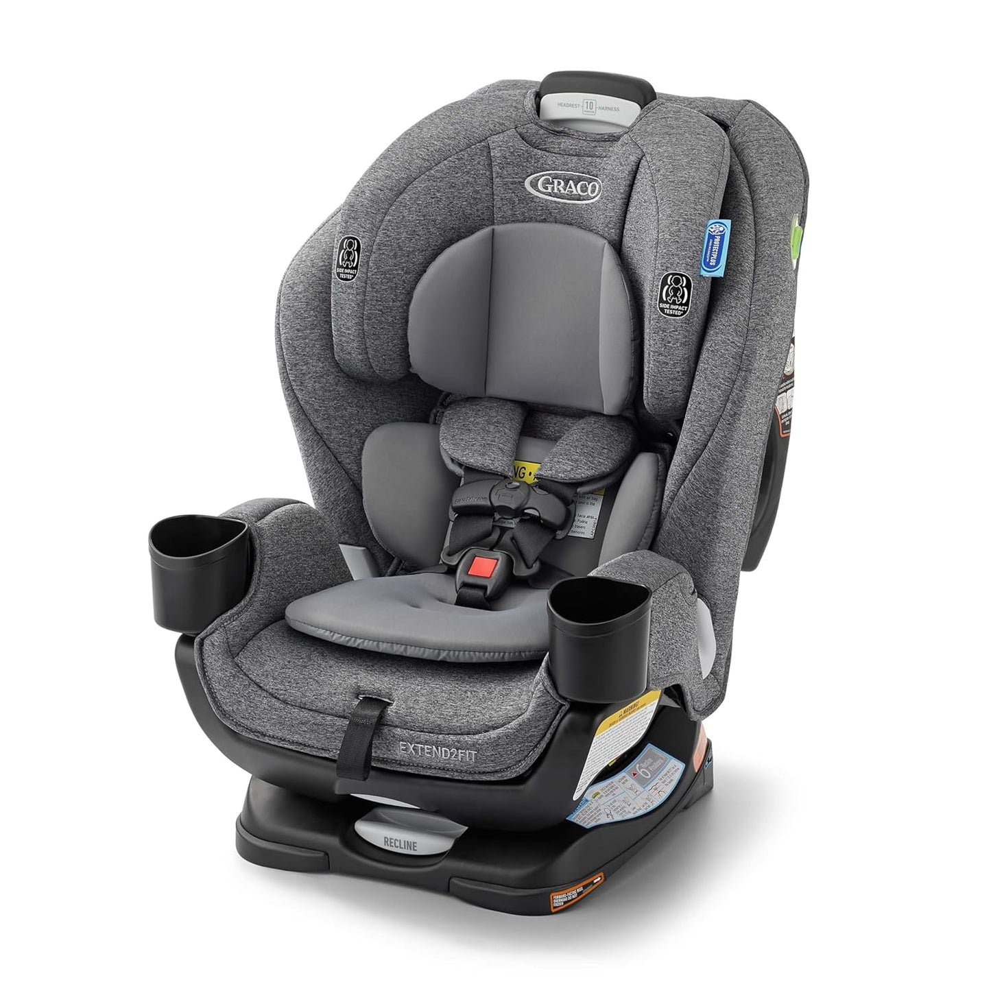 Graco Extend2Fit Convertible Baby Car Seat, Rear and Forward Facing, Adjustable Extension Panel for Extra Legroom, Gotham