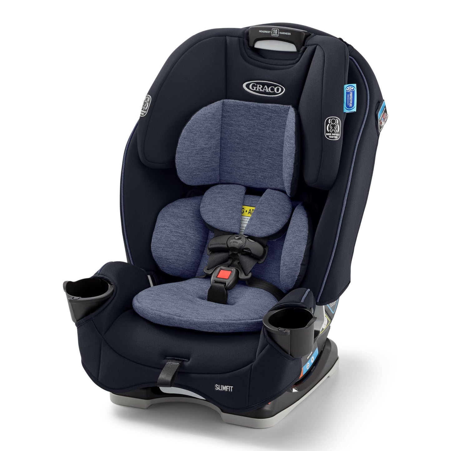 Graco Slimfit 3-in-1 Convertible Car Seat, Ultra-Space-Saving Design, Jarret, Suitable for Rear and Forward-Facing, Highback Booster Seat with 10-Position Headrest