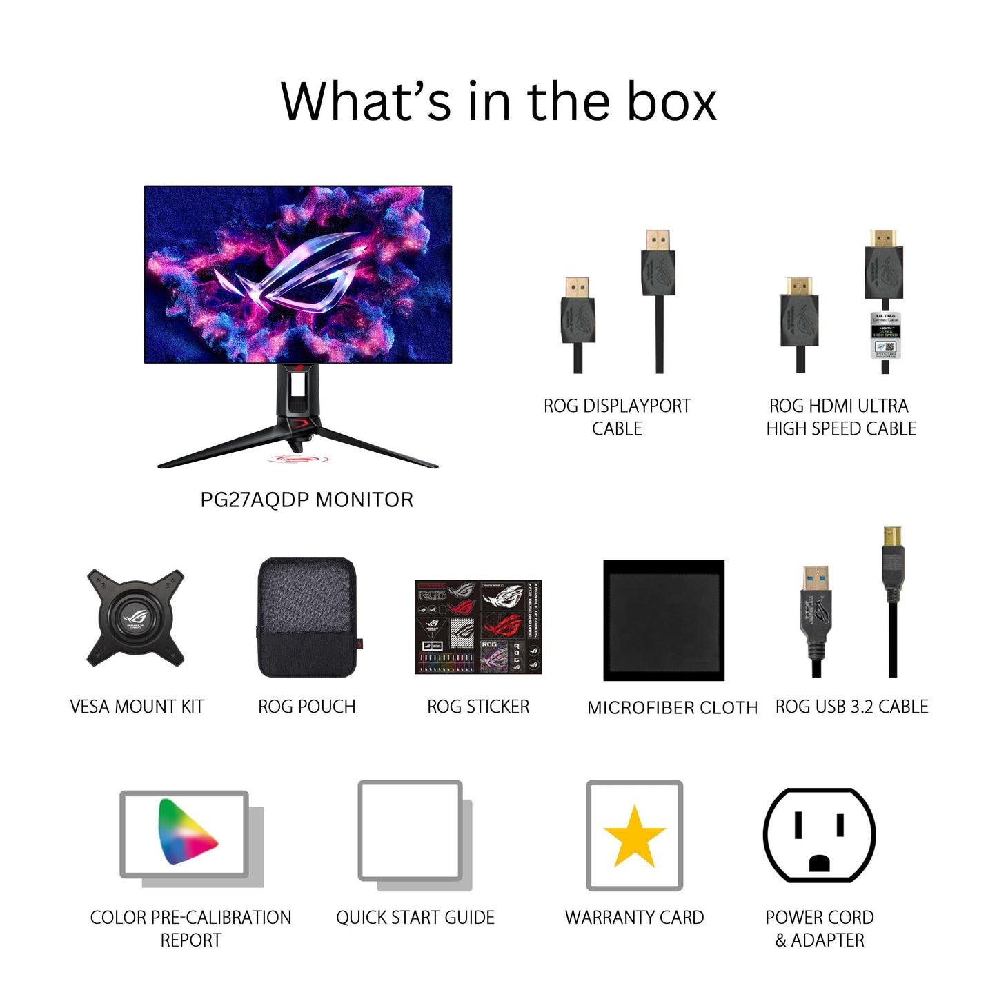 ASUS ROG Strix 32” 4K OLED Gaming Monitor (XG32UCWG) - TrueBlack Glossy OLED, Dual Mode (4K@165Hz, FHD@330Hz), 0.03ms, G-SYNC Compatible, Neo Proximity Sensor, USB-C, HDMI 2.1, 3 yr Warranty