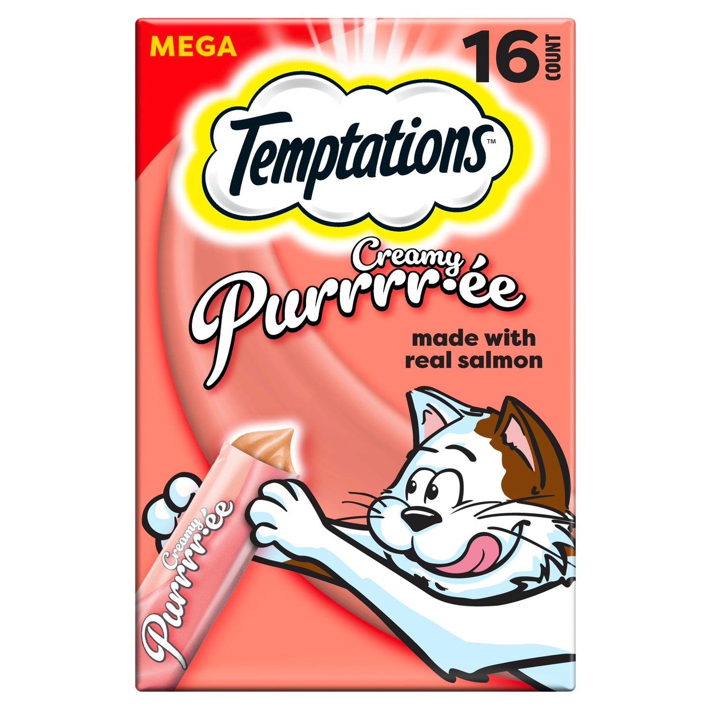 Temptations Creamy Puree Variety Pack of Squeezable Cat Treats, 0.42 oz. Tubes, 24 Count