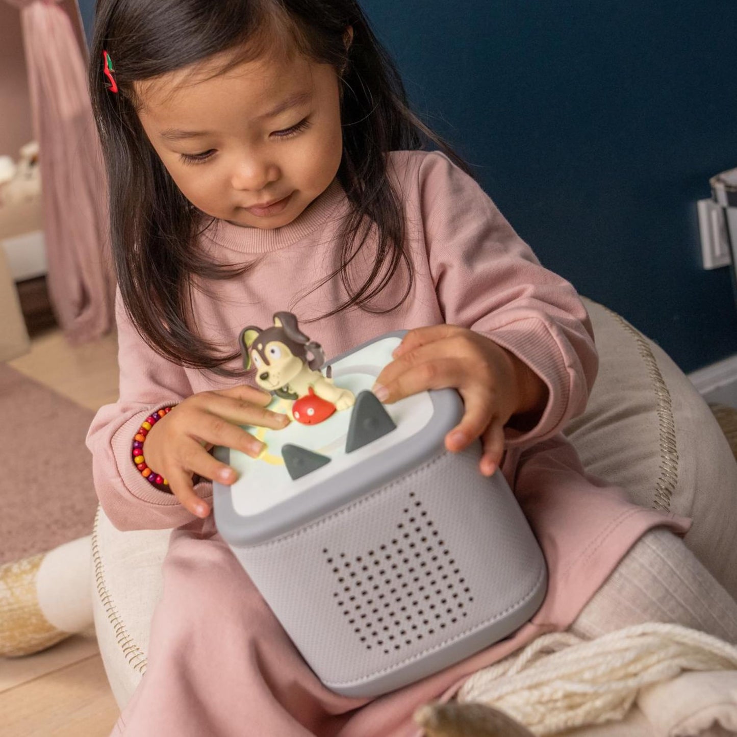 Toniebox 2 Audio Player Starter Set for Kids 1+ with Playtime Puppy - Sunset Red