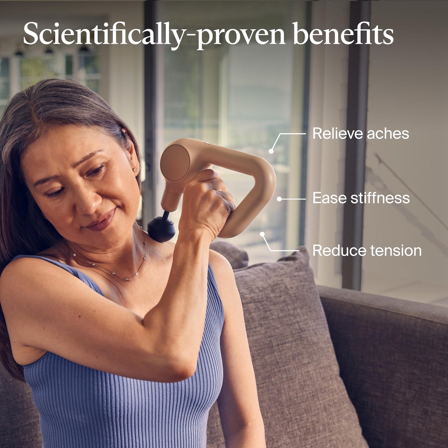 TheraGun Therabody Relief - Quiet Deep Tissue Therapy Massage Gun - Bluetooth Enabled, Electric Percussion Massage Gun & Personal Massager for Pain in The Neck, Back, Leg, Shoulder and Foot (Black)