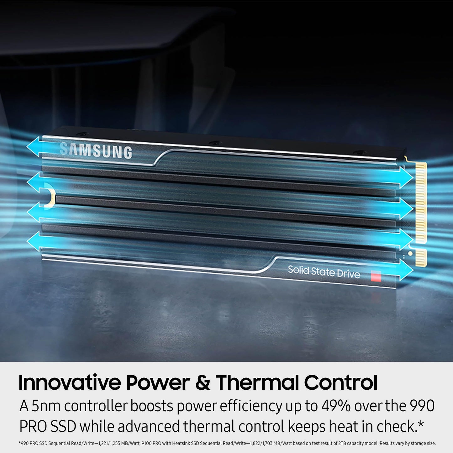 Samsung SSD 9100 PRO 4TB, PCIe 5.0x4 M.2 2280, Seq. Read Speeds Up to 14,800MB/s, Best for AI Computing, Gaming, and Heavy Duty Workstations (MZ VAP4T0B/AM)