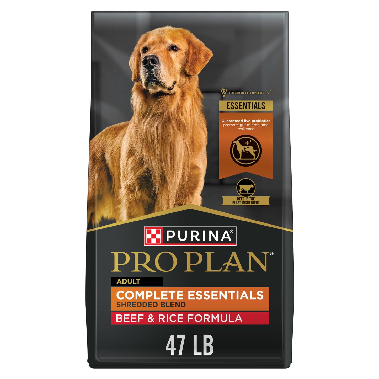 Purina Pro Plan Complete Essentials Shredded Blend Chicken and Rice Dog Food Dry Formula with Probiotics for Dogs - 35 lb. Bag