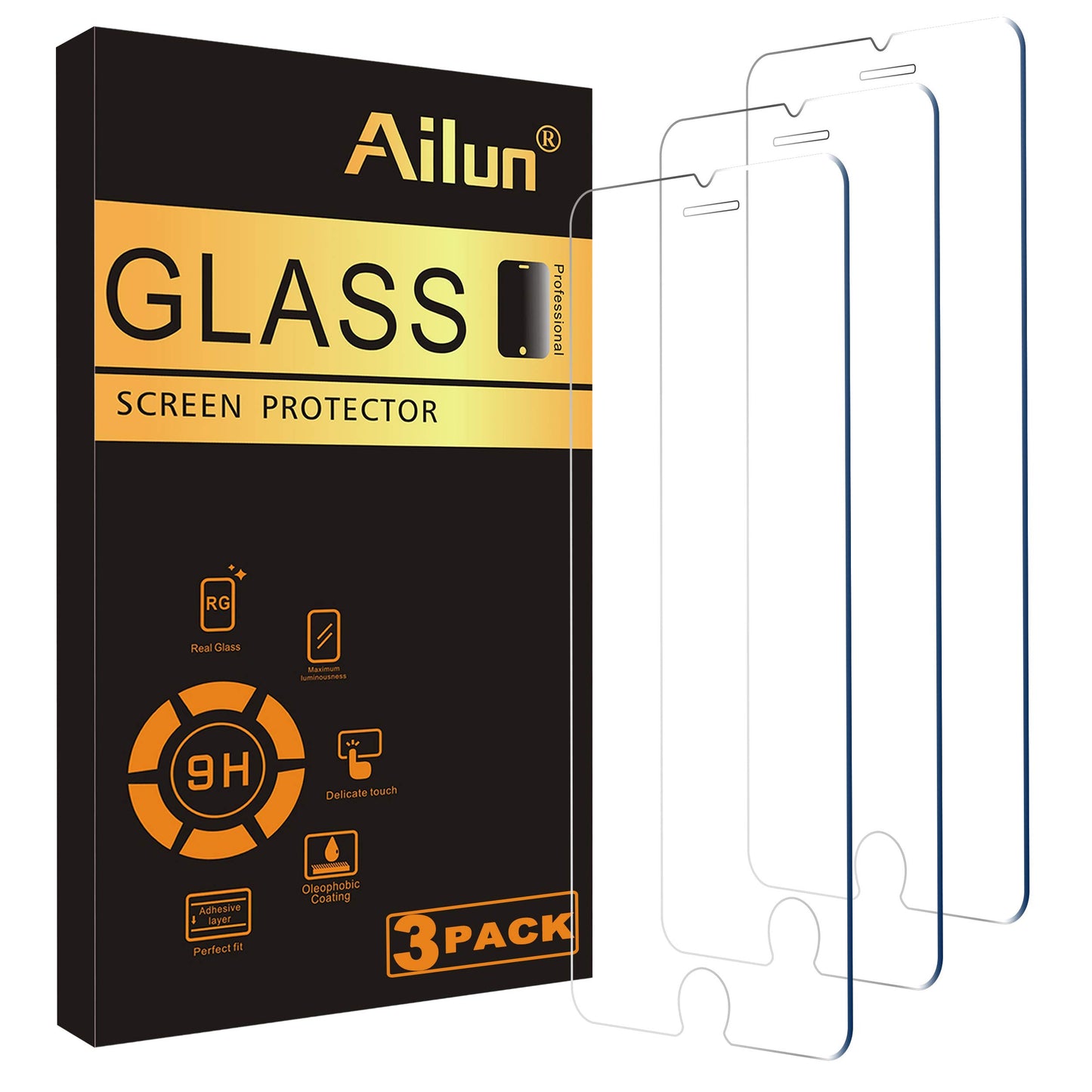 Ailun 3 Pack Screen Protector for iPhone 17 Pro Max [6.9 inch] with Installation Frame, Tempered Glass, Sensor Protection, Dynamic Island Compatible, Case Friendly