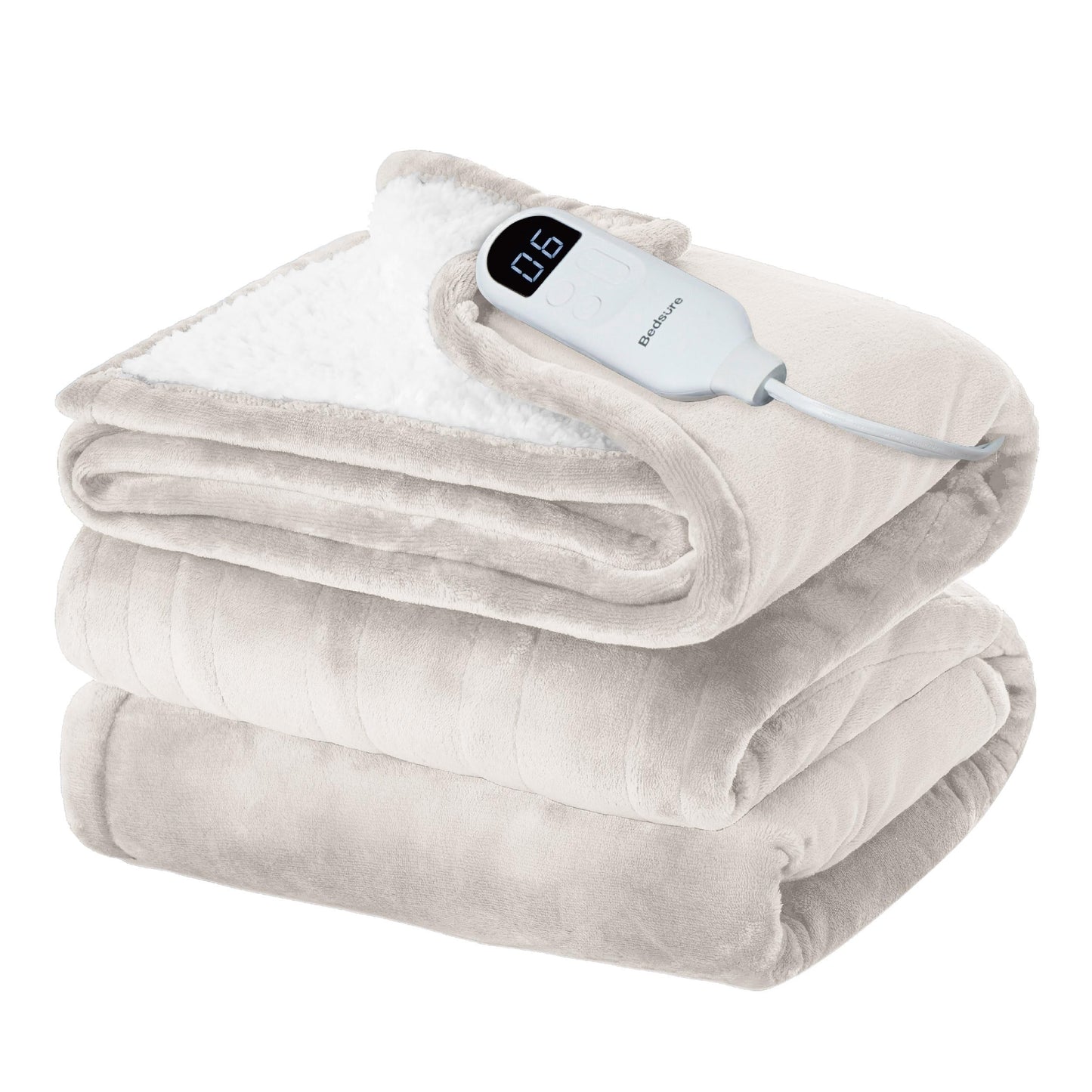 Bedsure Electric Blanket King Size - Dual Control Heated Weighted Blanket King with 10 Heat Settings, Fast Heating with 10 Time Settings (100x90 inches, Ivory)