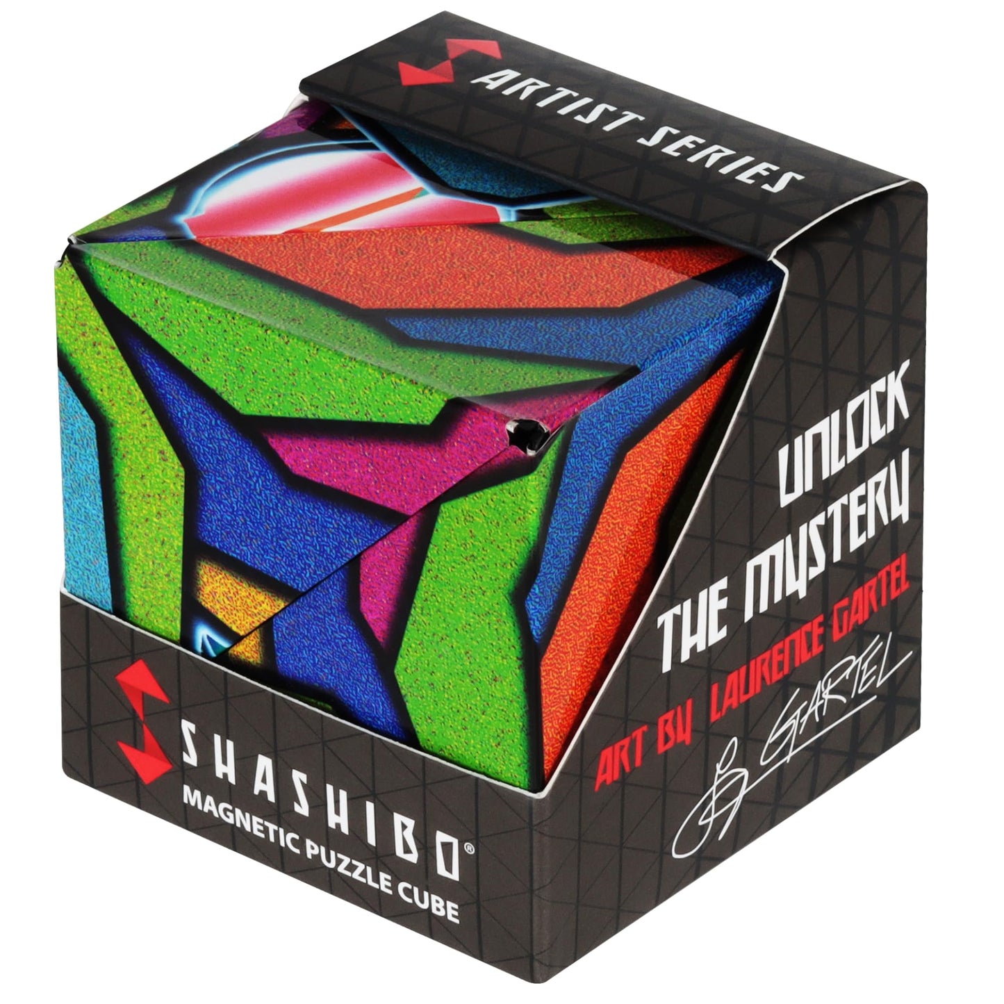 SHASHIBO Shape Shifting Box - Award-Winning Fidget Toy w/ 36 Rare Earth Magnets - Fidget Cube Transforms Into Over 70 Shapes, Sensory Toy Gift for Kids, Teens, and Adults (Vapor)