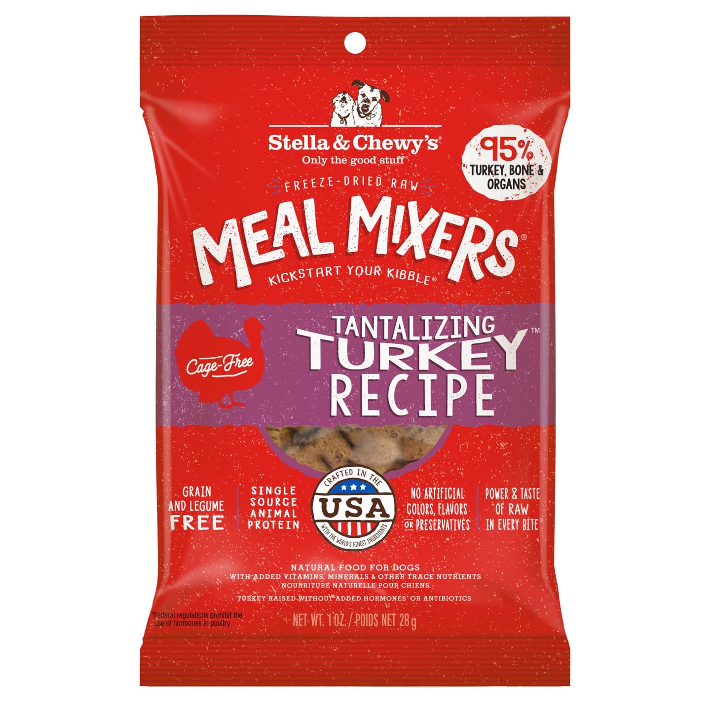 Stella & Chewy's Freeze-Dried Raw Chicken Meal Mixers- Dog Food Topper and Mixer - Made with 95% Cage-Free Chicken, Organs & Bone - Perfect for Picky Eaters - Grain-Free - 3.5oz