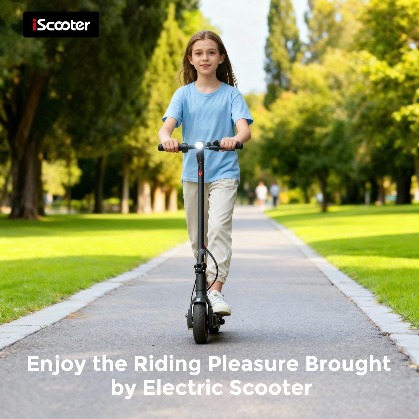 iScooter Electric Scooter Adults & Big Kids, 500/650 Peak Power, Up to 15/18/25 Miles Range, 19/22/25 MPH Top Speed, Cruise Control, Dual Braking System, Foldable E Scooter for Commuting & Campus Use