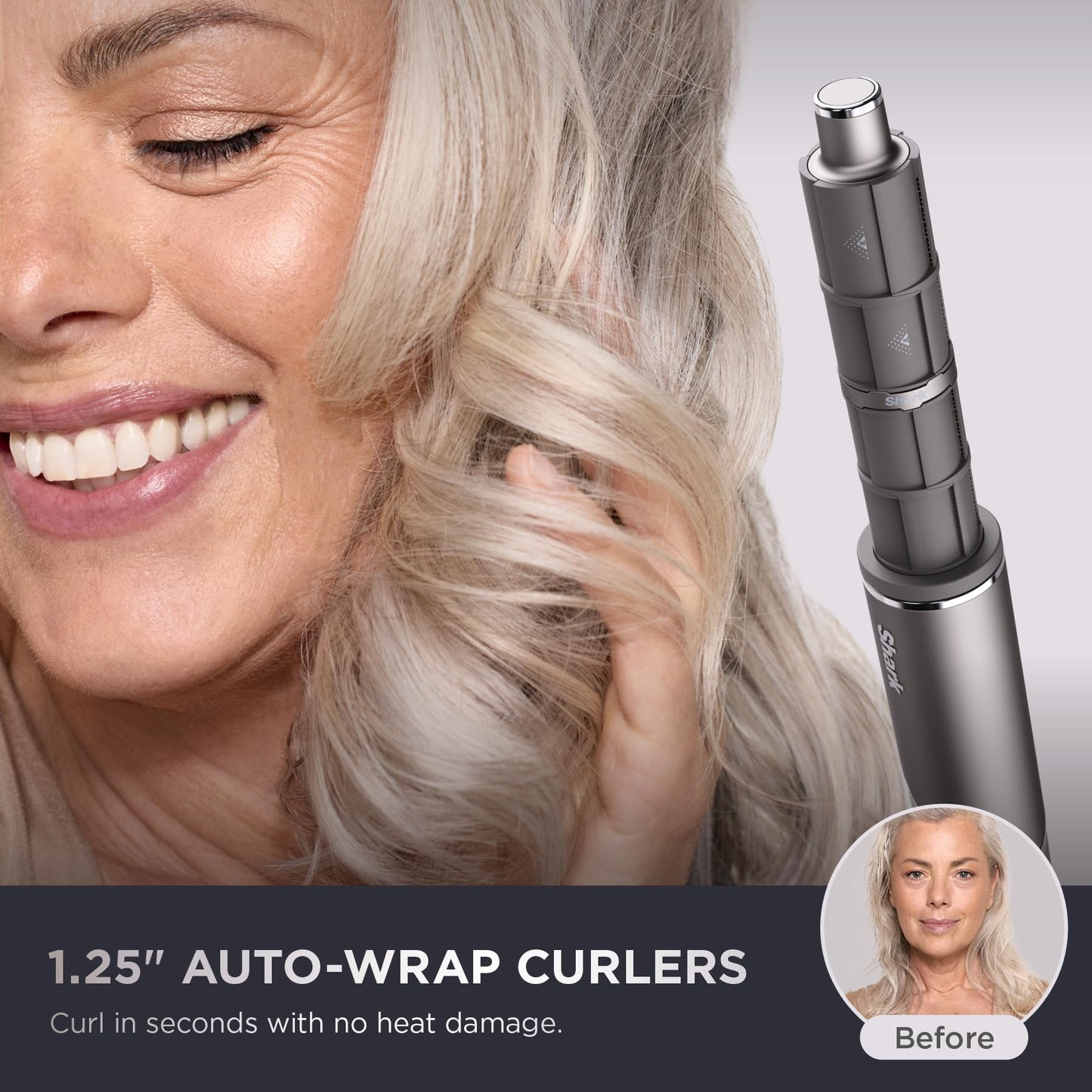 Shark HD430 FlexStyle Air Styling & Drying System, Powerful Hair Dryer Brush & Multi-Styler with Auto-Wrap Curlers, Paddle Brush, Oval Brush, Concentrator Attachment, Stone