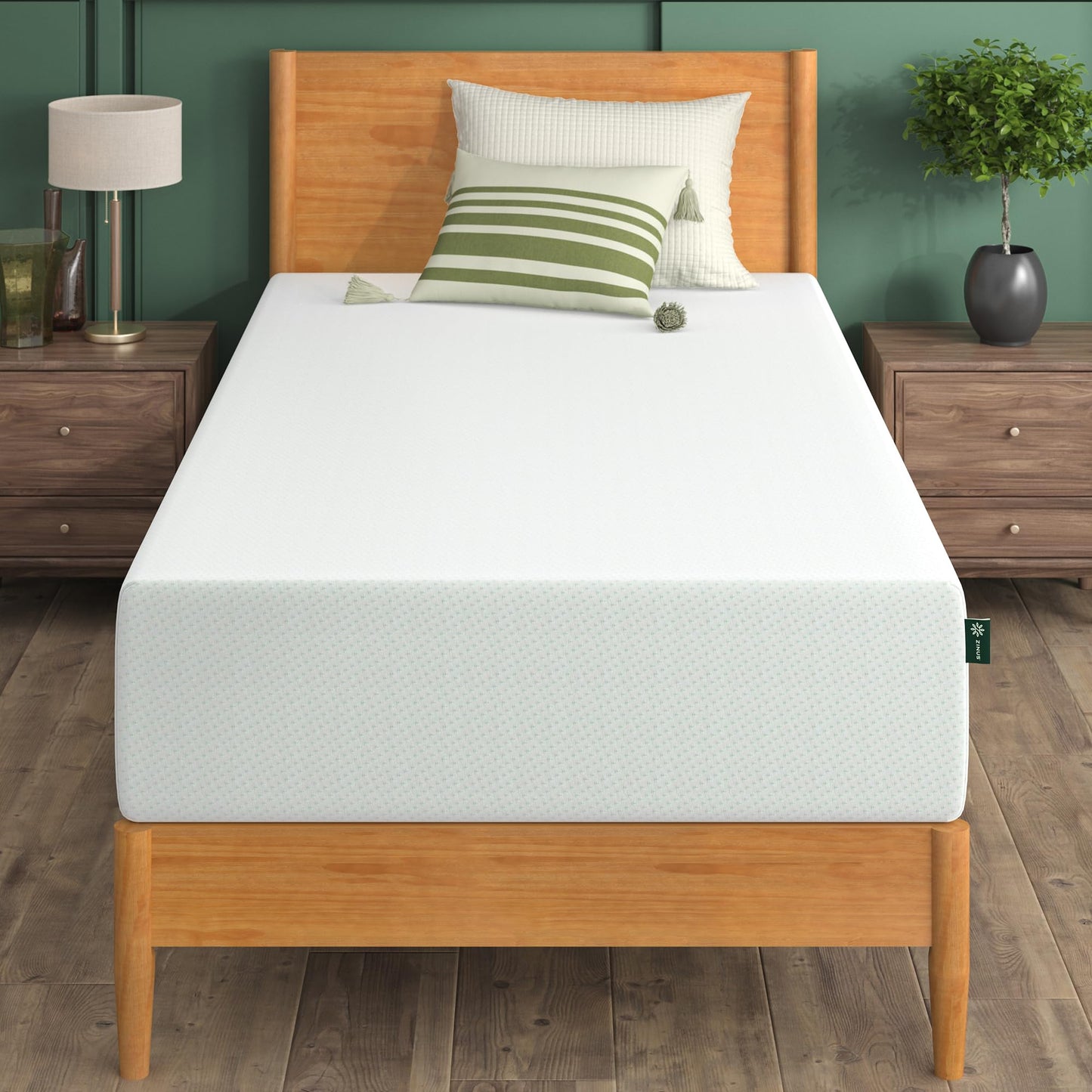 ZINUS 12 Inch King Green Tea Memory Foam Mattress [New Version], Fiberglass free, Medium Firm Feel, Zoned Pressure Relief, Certified Safe Foams & Fabric, Mattress in A Box