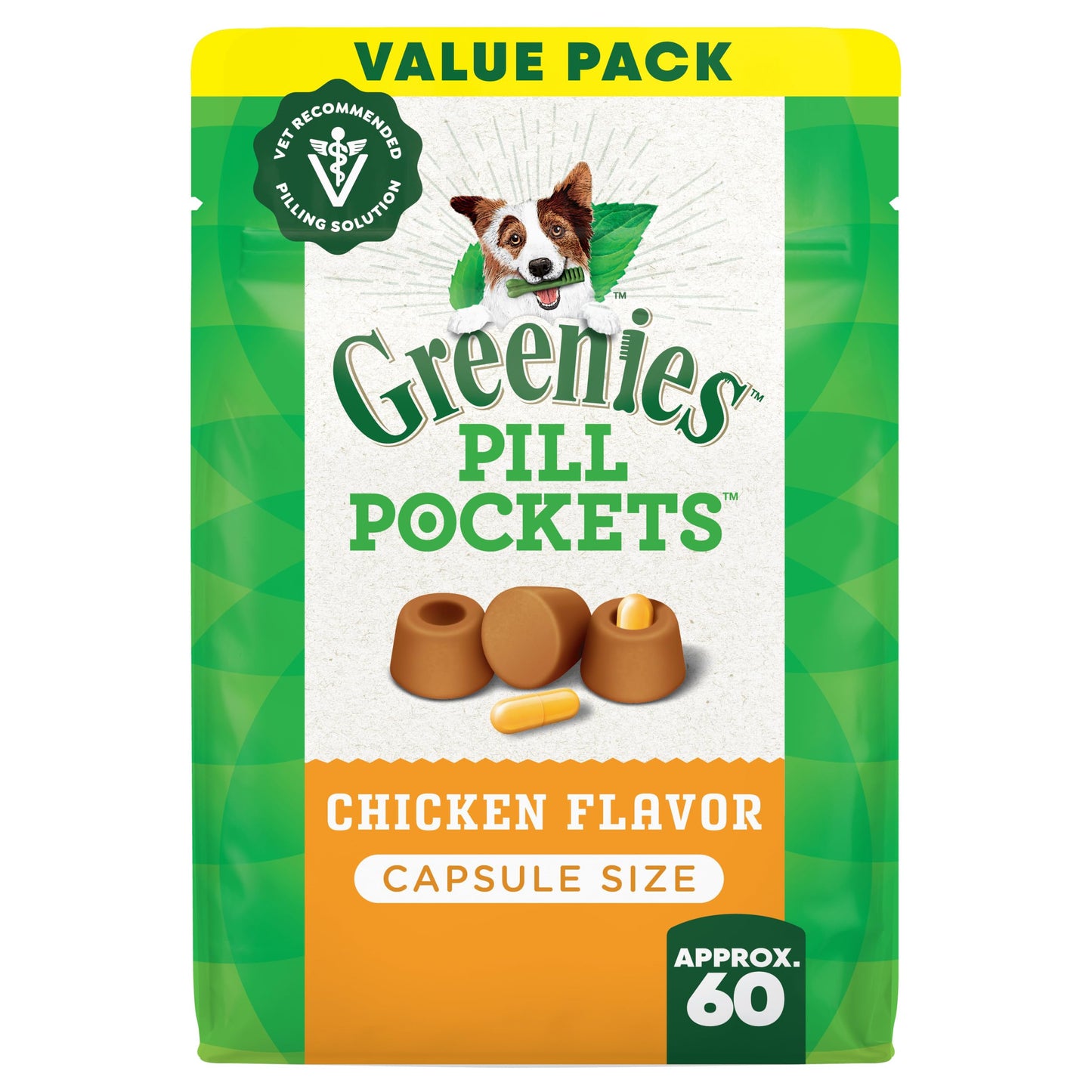 Greenies Pill Pockets for Dogs Large Size, Soft Dog Treats, with Real Peanut Butter, 15.8 oz. Pouch (60 Treats)
