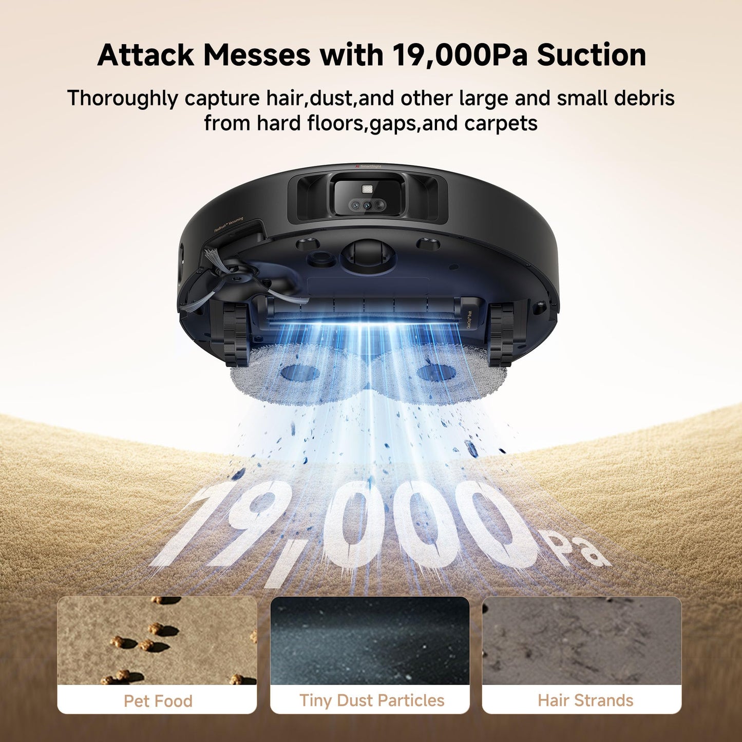 Mova P10 Pro Ultra Robot Vacuum and Mop 13,000Pa Suction, 140°F Hot Water Auto Mop Washing & Drying, Dual Spinning Extenable Mop,10.5mm Lifting for Carpet, 360°Obstacle Avoidance, App Control