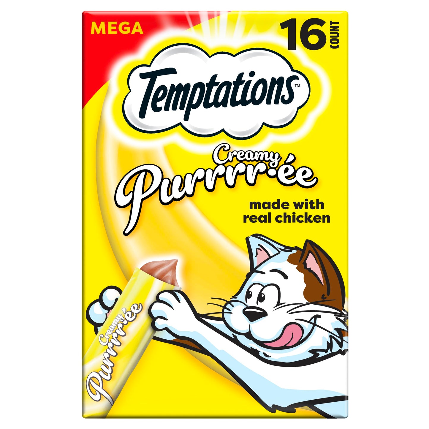 Temptations Creamy Puree Variety Pack of Squeezable Cat Treats, 0.42 oz. Tubes, 24 Count