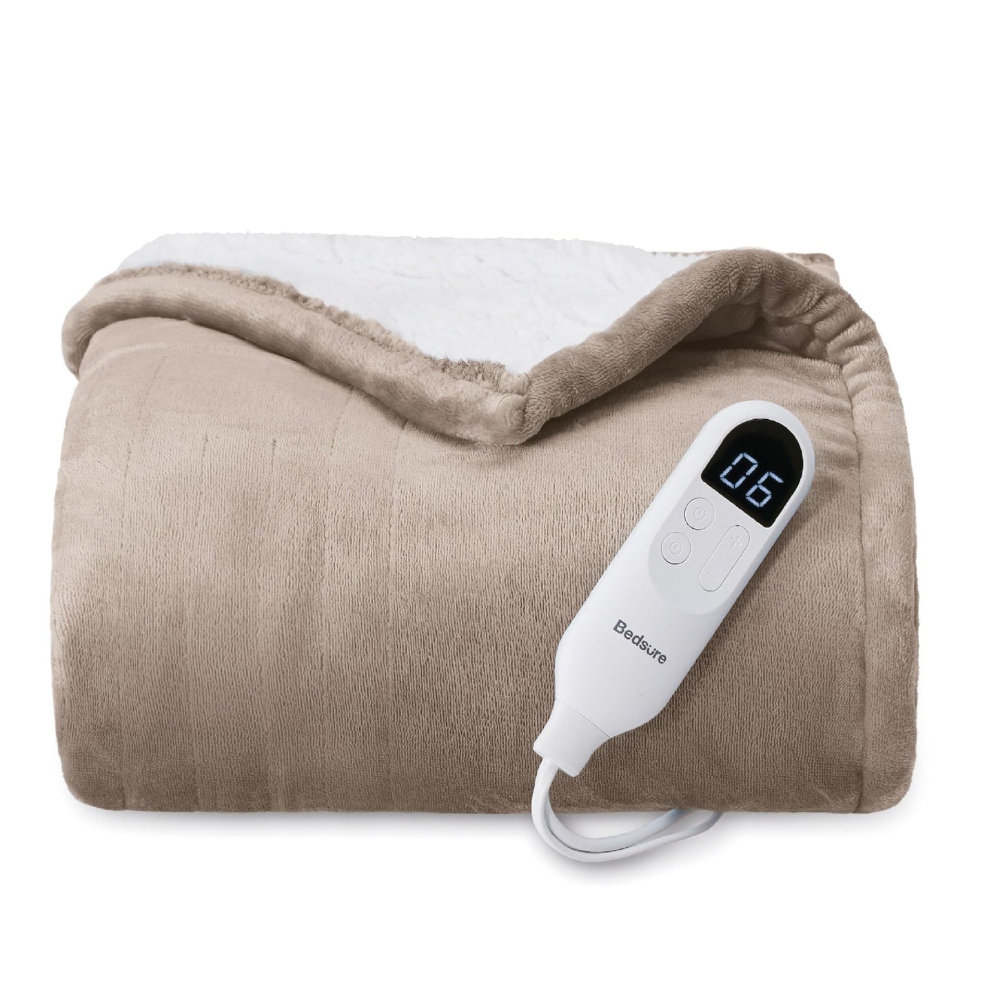 Bedsure Electric Blanket King Size - Dual Control Heated Weighted Blanket King with 10 Heat Settings, Fast Heating with 10 Time Settings (100x90 inches, Ivory)