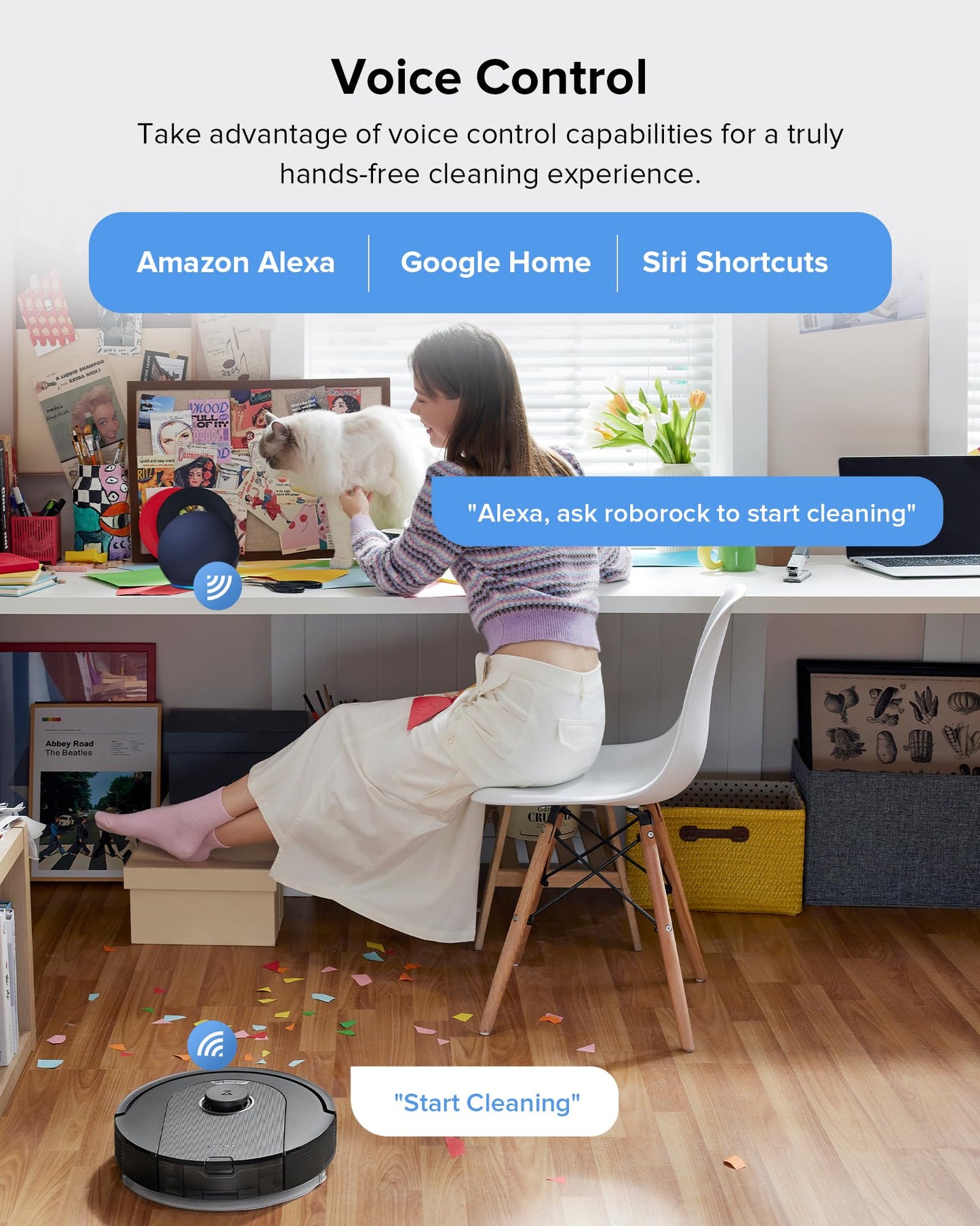 roborock Q10 S5+ Robot Vacuum and Mop, 10,000Pa Suction, Upgraded from Q8 max+, 70 Days Self-Emptying, Obstacle Avoidance, Sonic Mopping, Dual Anti-Tangle Design, Auto Mop Lifting, Ideal for Pet Hair