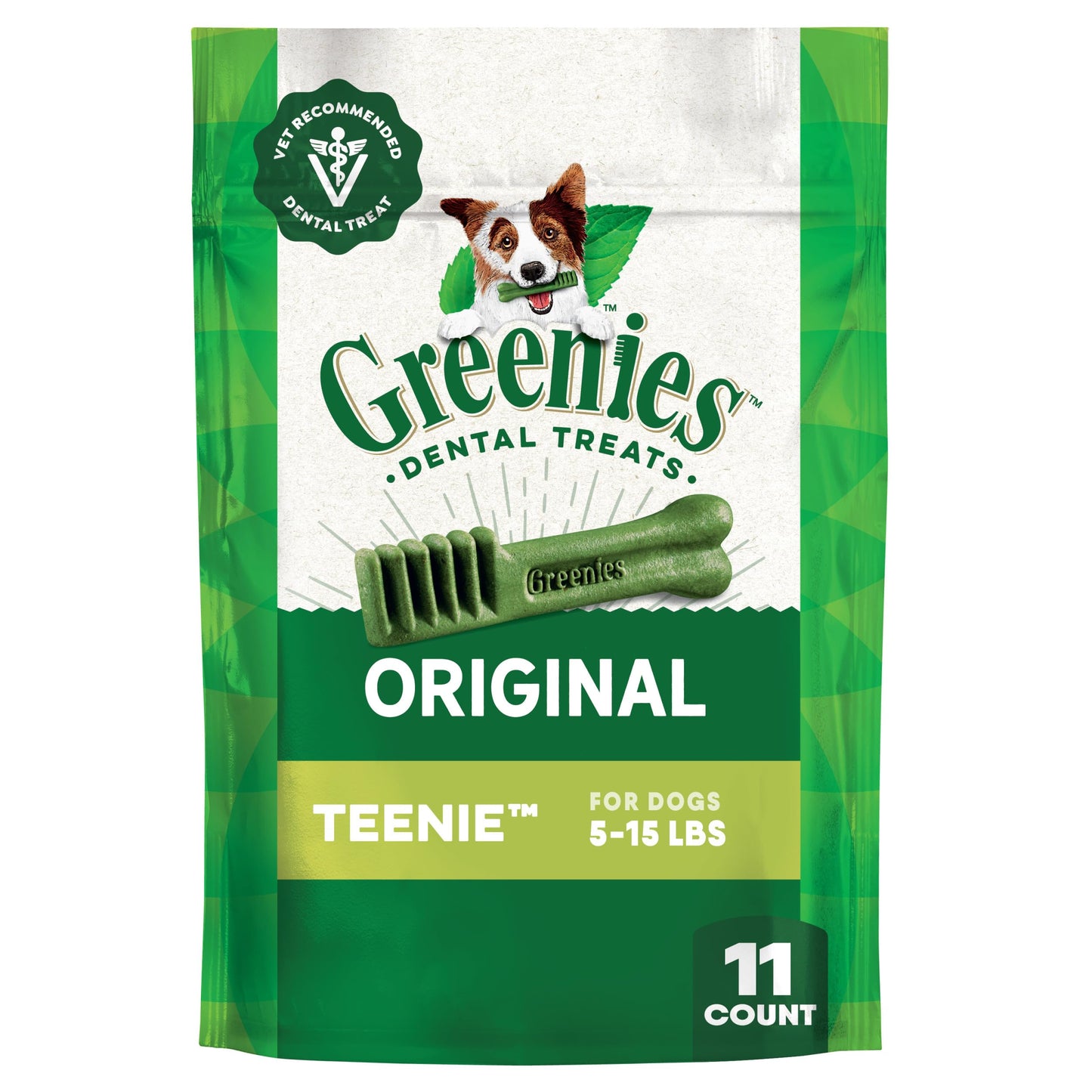 Greenies Veterinarian-Recommended Natural Dental Dog Treats Regular Size, Original Flavor, 36 oz. Pack, 130 Count