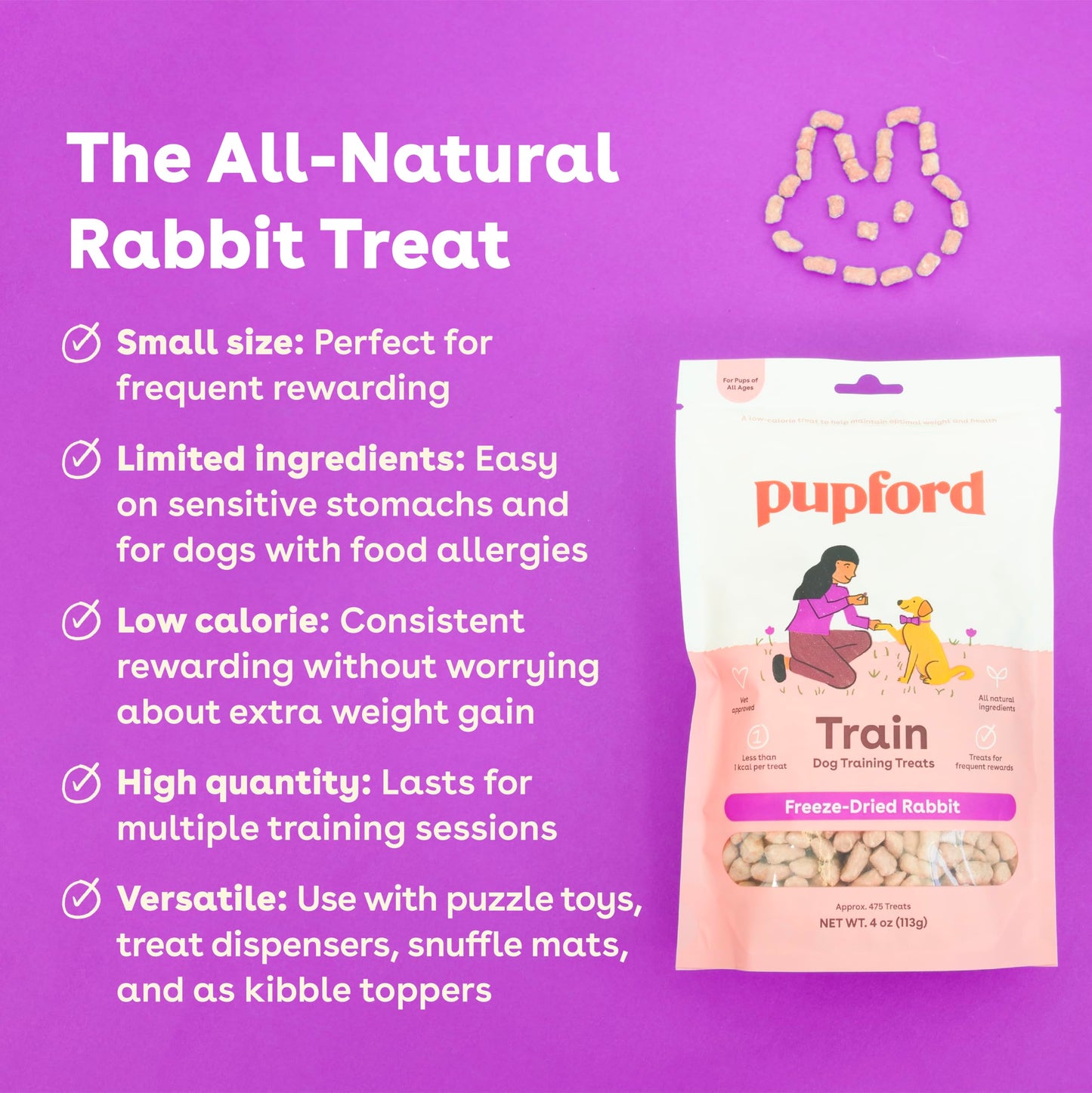 Pupford Freeze Dried Training Treats for Dogs & Puppies, 475+ Three Ingredient Bites (Beef Liver, 4 oz)