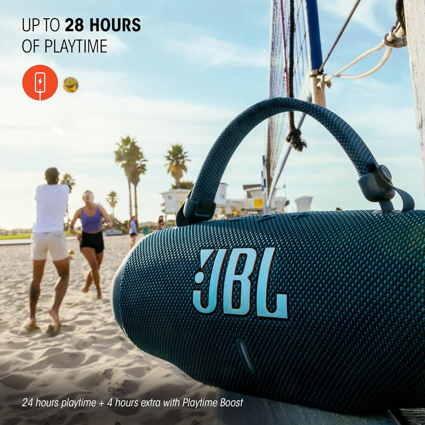 JBL Charge 6 - Portable Waterproof & Drop-Proof Bluetooth Speaker, Bold Pro Sound with AI Sound Boost, 28Hrs of Playtime, Built-in powerbank & Comes with a Sturdy/Removable Carrying Strap (Black)