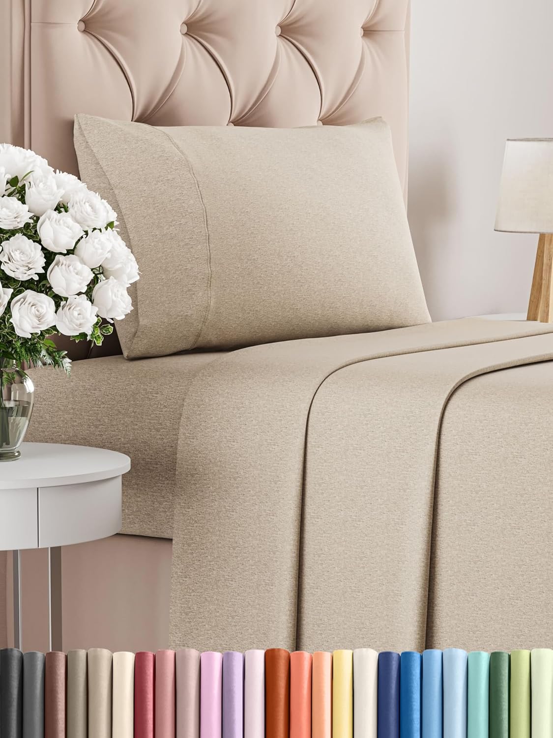 Queen Size 4 Piece Sheet Set - Comfy Breathable & Cooling Bed Sheets Set - Hotel Luxury Bedding for Women, Men, Kids & Teens - Deep Pockets, Easy Secure Fit, Soft and Wrinkle Free - Oeko-Tex - White