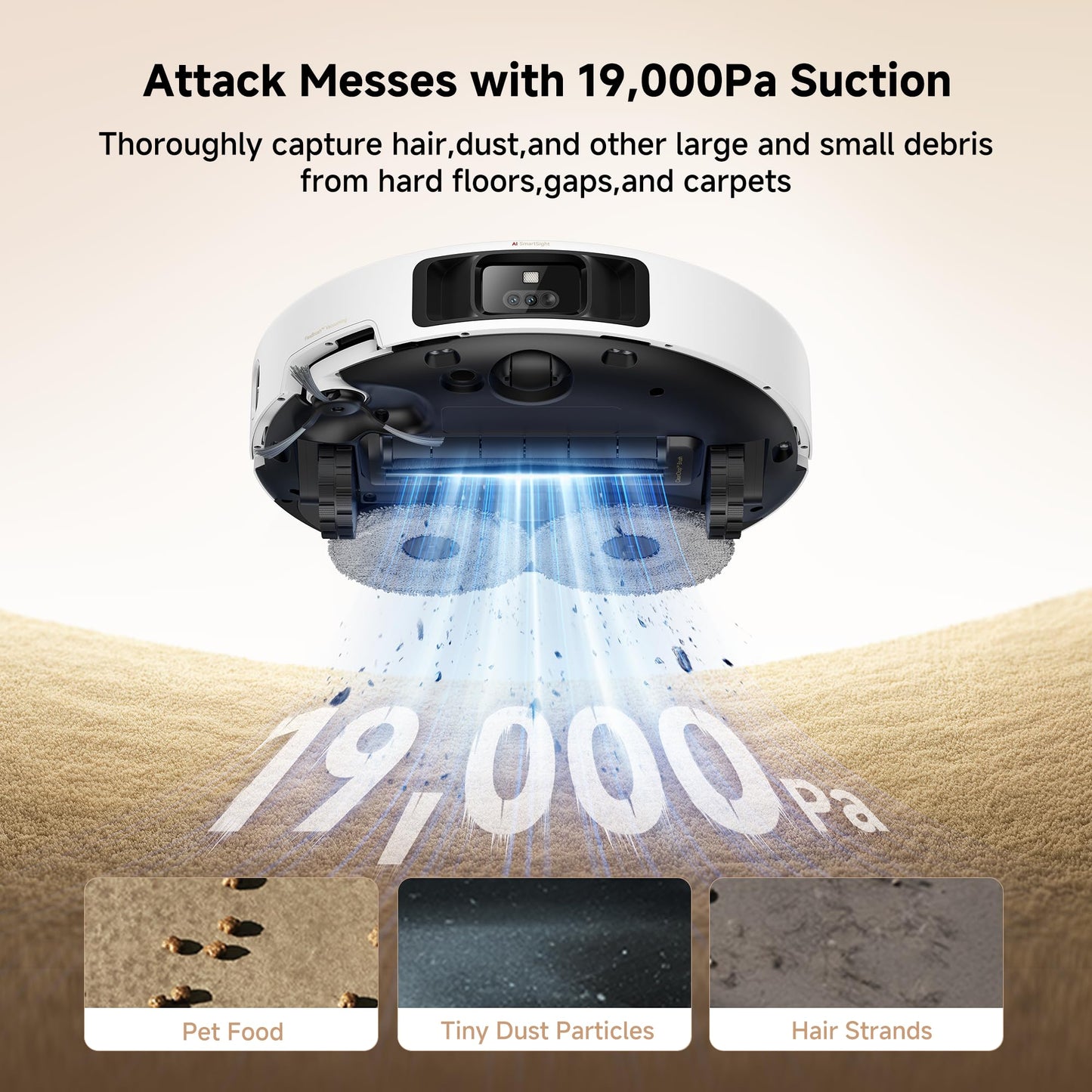 Mova P10 Pro Ultra Robot Vacuum and Mop 13,000Pa Suction, 140°F Hot Water Auto Mop Washing & Drying, Dual Spinning Extenable Mop,10.5mm Lifting for Carpet, 360°Obstacle Avoidance, App Control