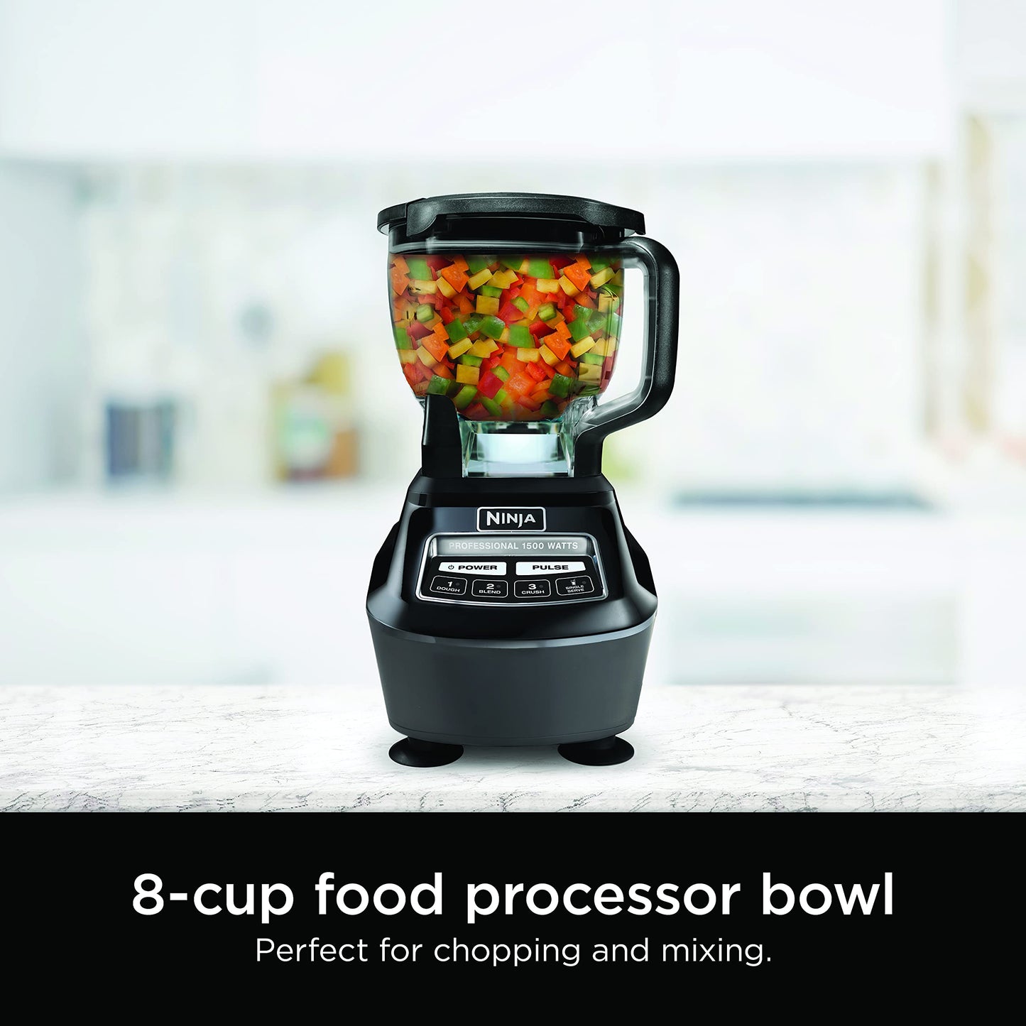 Ninja Mega Kitchen System, 1500W, 72 oz. Full-Size Blender & 8-Cup Food Processor with (2) 16 oz. To-Go Cups, Total Crushing Technology - Smoothies, Ice Crushing, Purees, Dough & More, Black, BL770