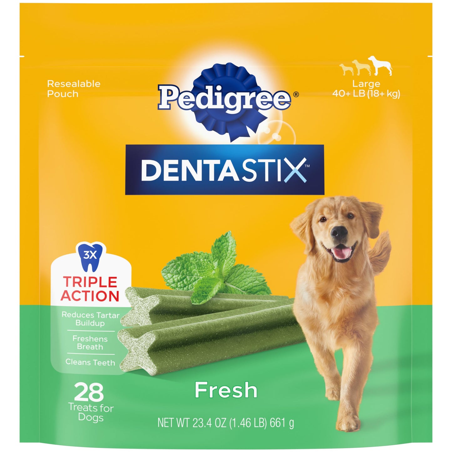 Pedigree Dentastix Large Breed Dog Treats, Fresh Flavor, 1.87 lb. Bag (36 Treats)