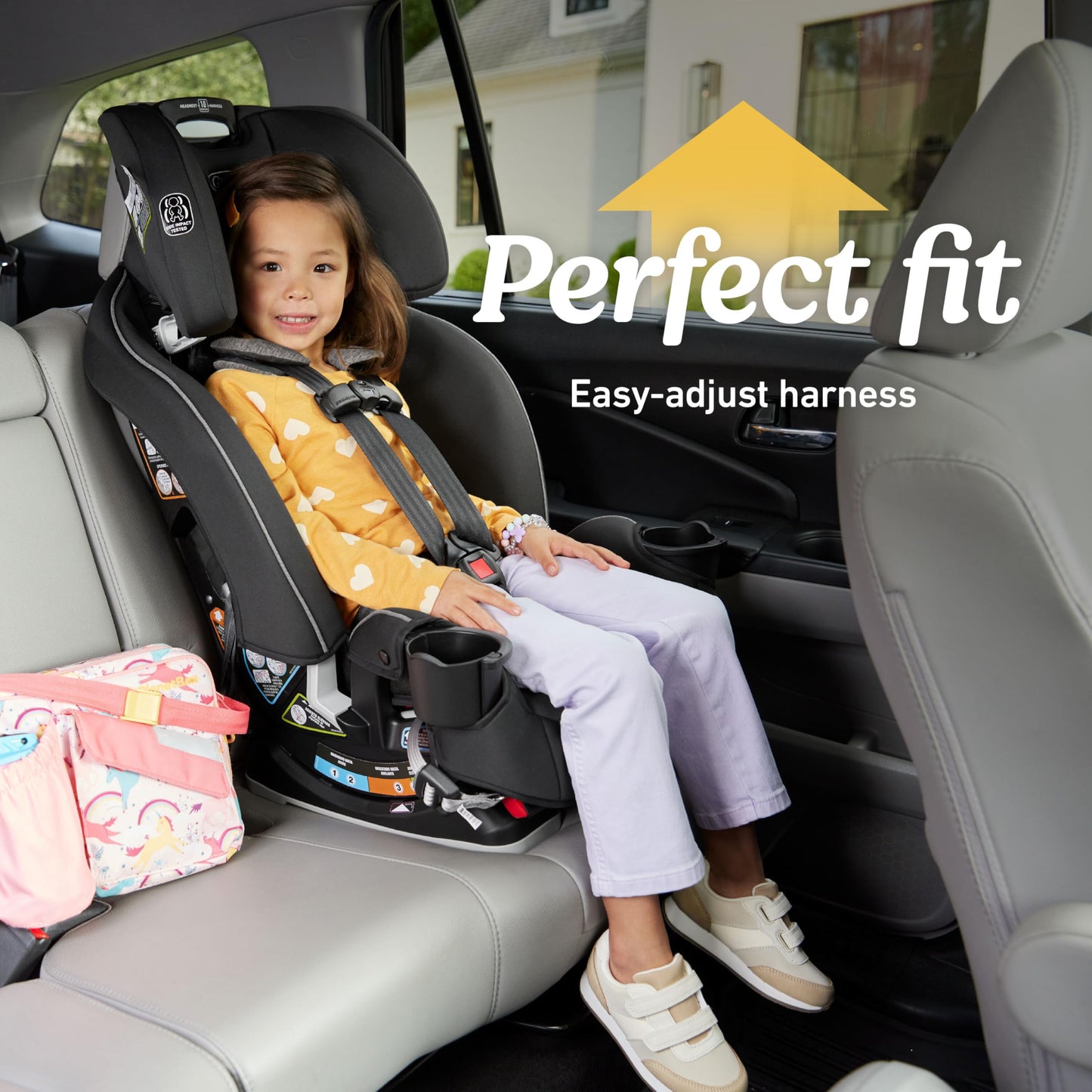Graco Slimfit 3-in-1 Convertible Car Seat, Ultra-Space-Saving Design, Jarret, Suitable for Rear and Forward-Facing, Highback Booster Seat with 10-Position Headrest