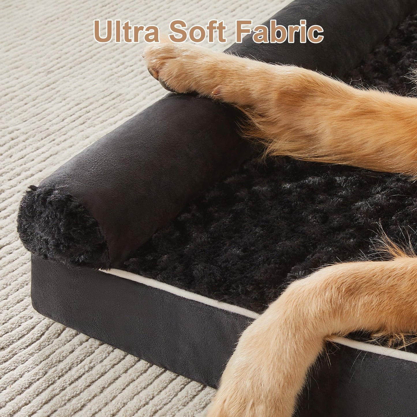 BFPETHOME Dog Beds for Large Dogs, Orthopedic Dog Bed for Medium Large Dogs,Big Waterproof Couch Pet Bed with Removable Washable Cover