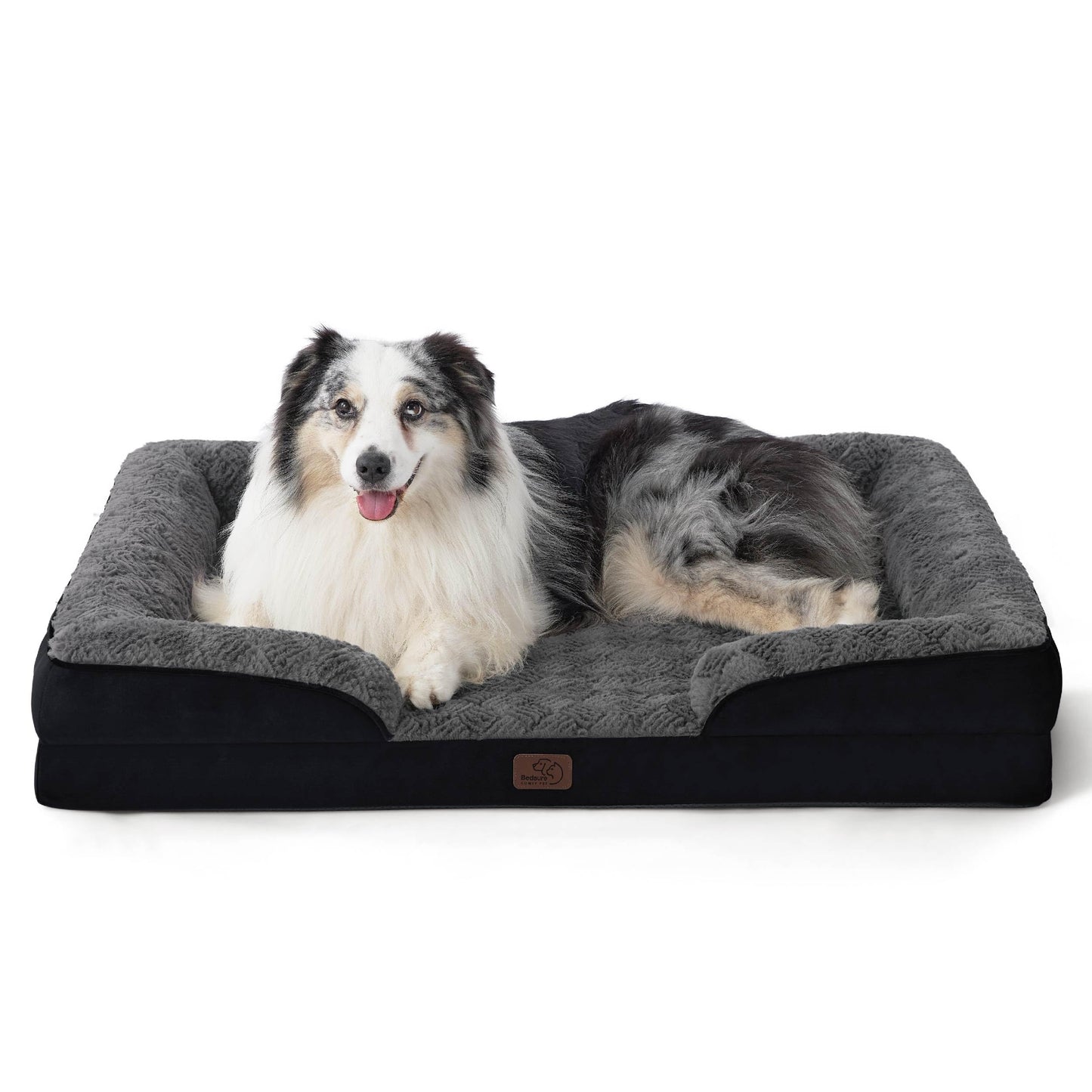 Bedsure Orthopedic Dog Beds Large Sized Dog - Washable Large Dog Cat Bed Waterproof, Comfort Dogs Couch Sofa with Washable Removable Cover, Pet Bed with Nonskid Bottom, Grey, 35"