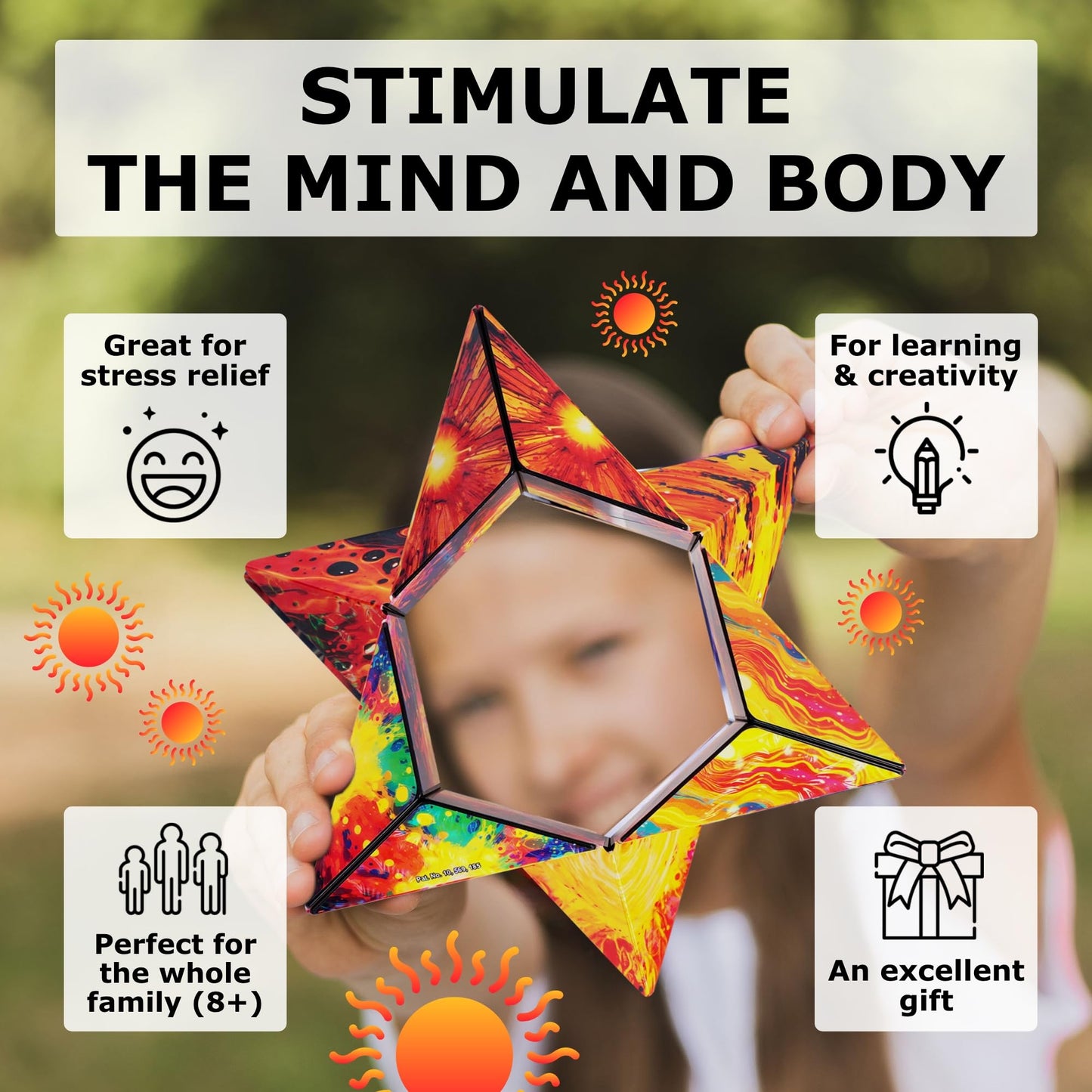 SHASHIBO Shape Shifting Box - Award-Winning Fidget Toy w/ 36 Rare Earth Magnets - Fidget Cube Transforms Into Over 70 Shapes, Sensory Toy Gift for Kids, Teens, and Adults (Vapor)