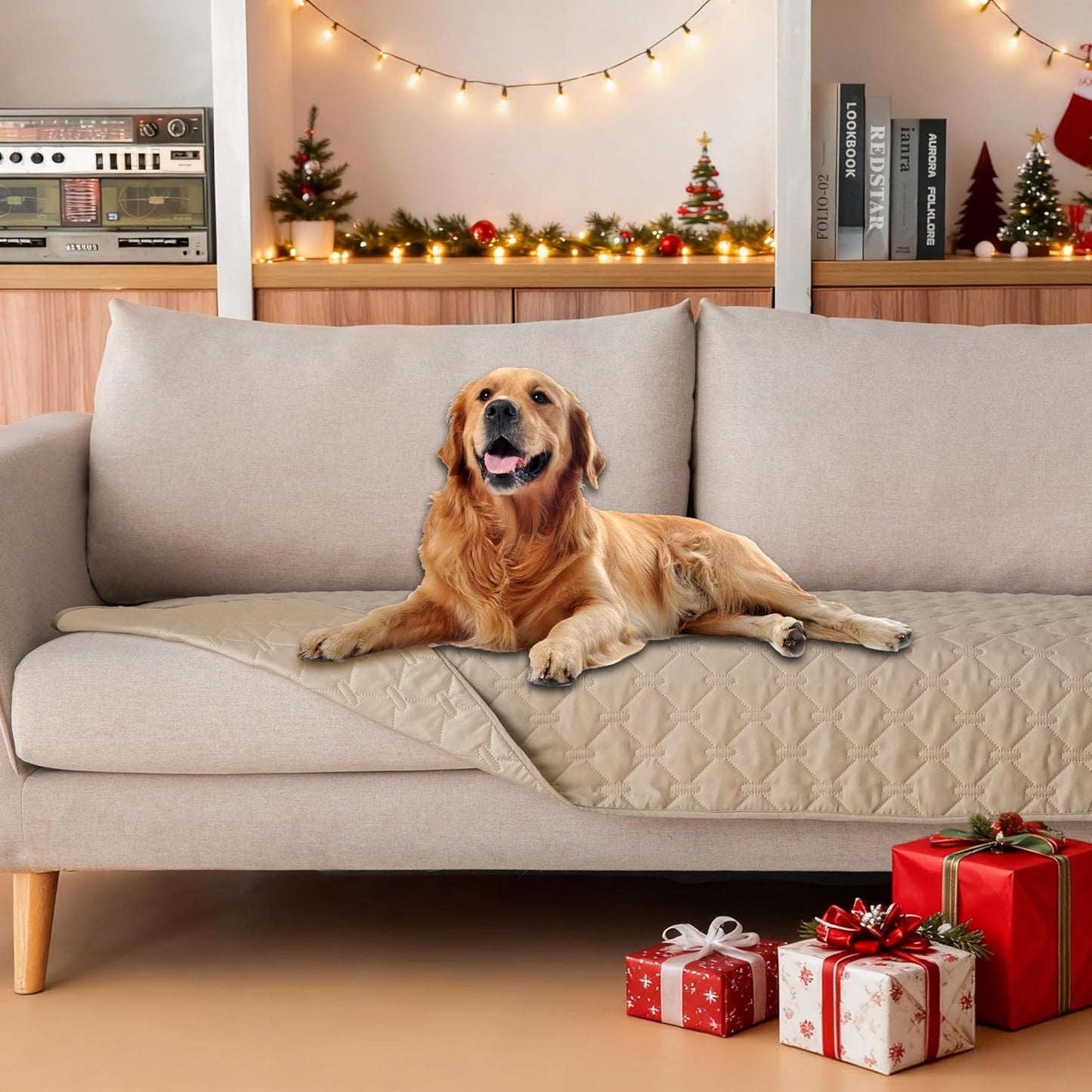 gogobunny 3X Stronger Waterproof Pet Blanket, Scratch Proof Furniture Protector for Dogs Cats, Reversible Cover 30x70 Inch, Dark Grey/Light Grey